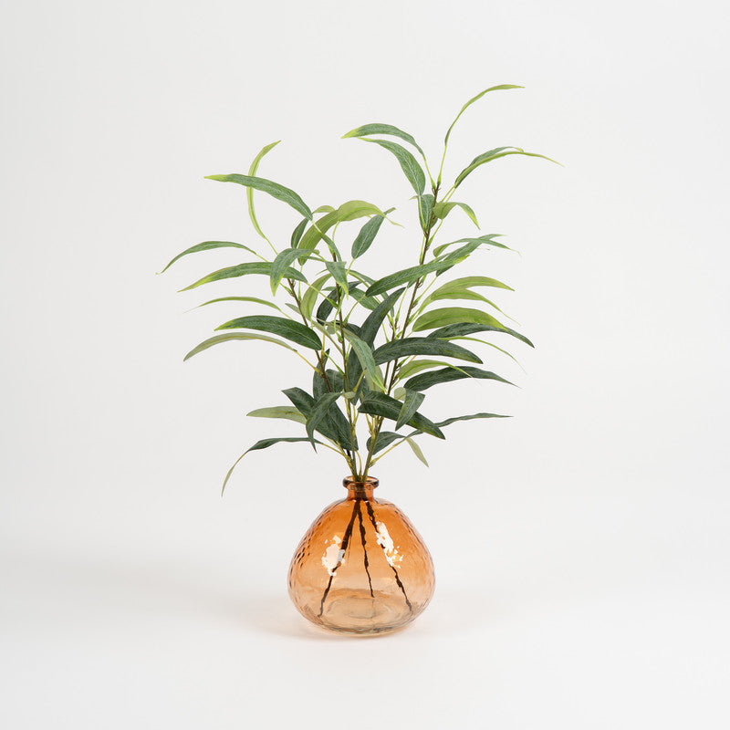 65cm Eucalyptus Arrangement in Amber Glass Vase