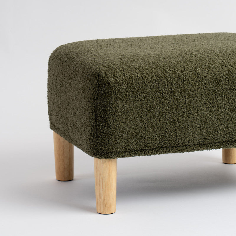 Green Boucle Foot Stool