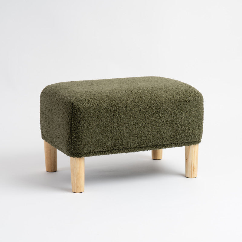 Green Boucle Foot Stool