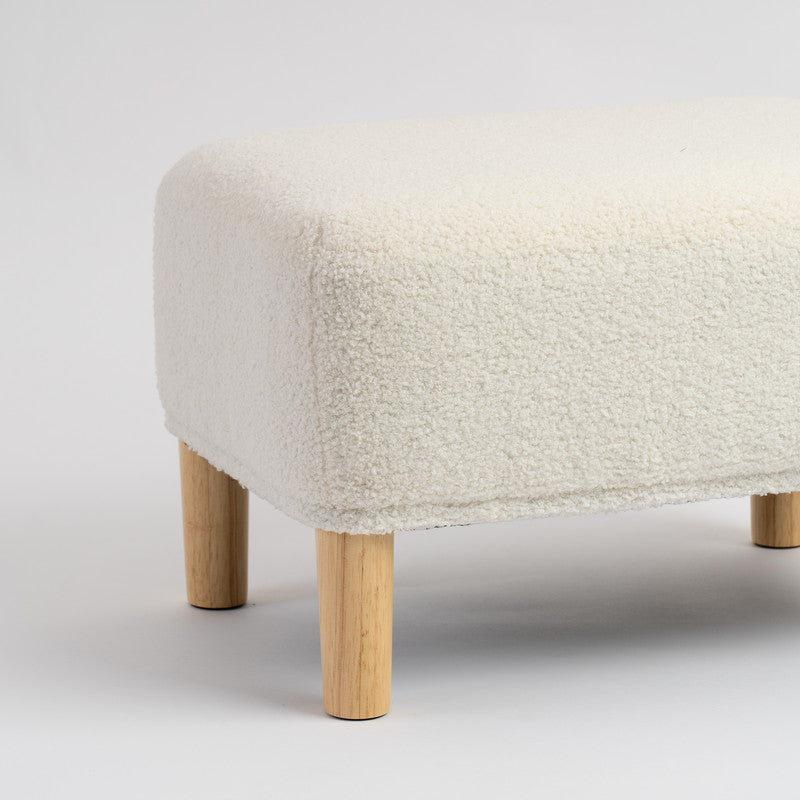 Cream Boucle Foot Stool