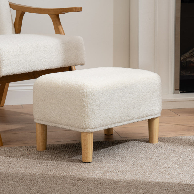 Cream Boucle Foot Stool
