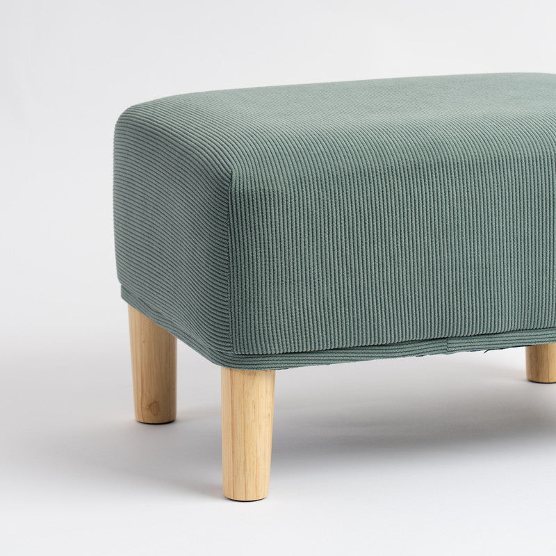 Light Teal Cord Foot Stool