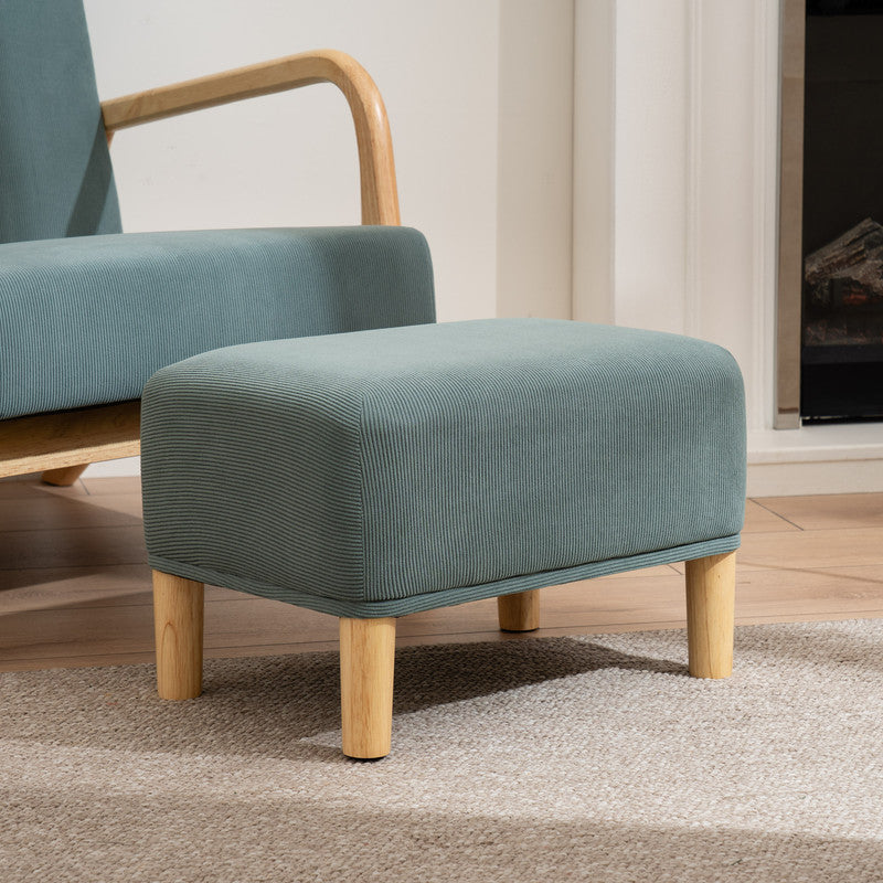 Light Teal Cord Foot Stool