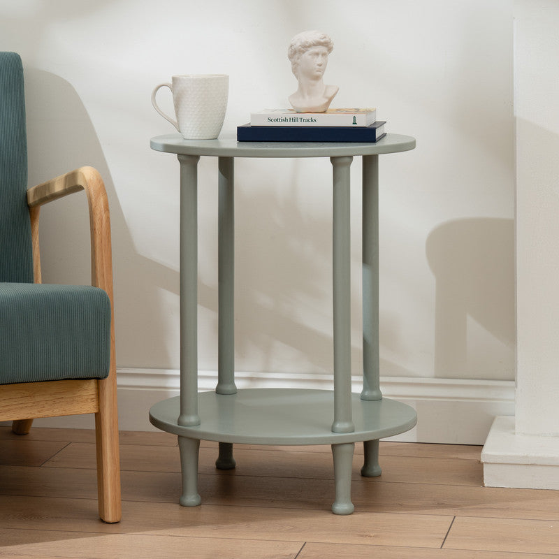 Aqua Grey Oval Side Table