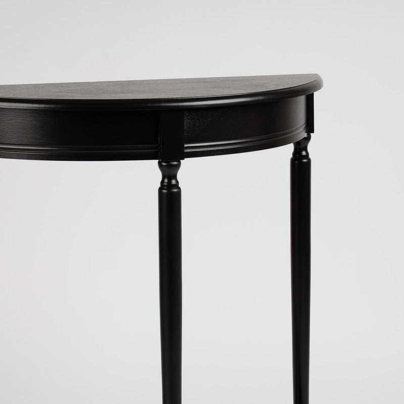 Black Wood Half Moon Console Table