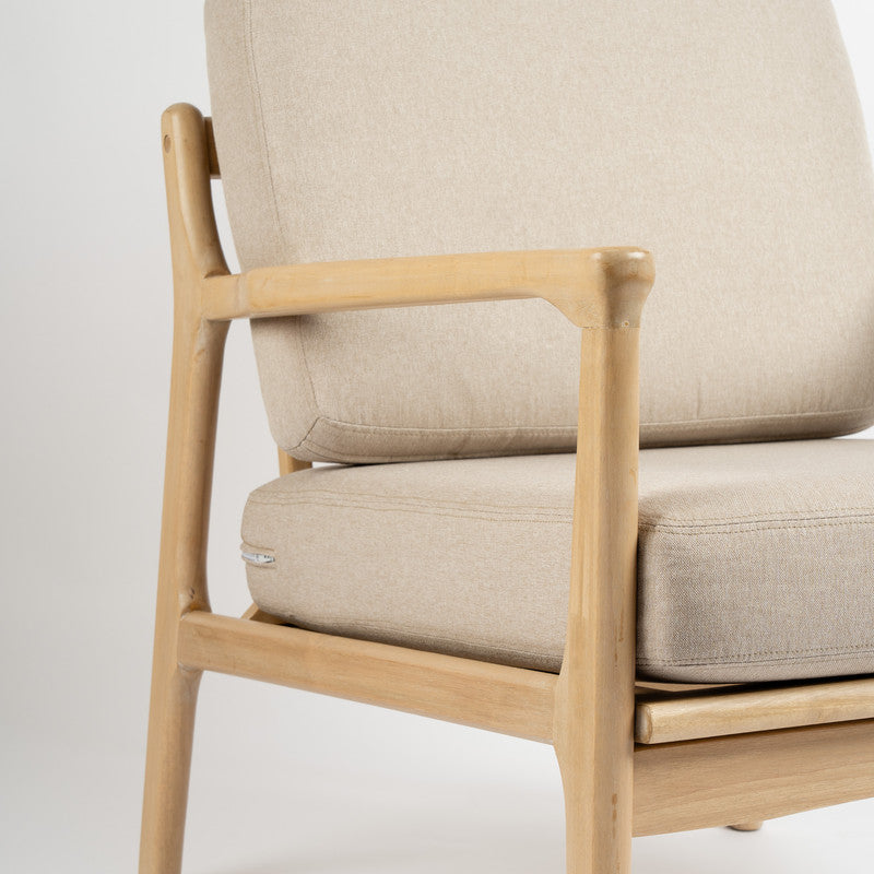 Linen Effect Accent Chair Beige