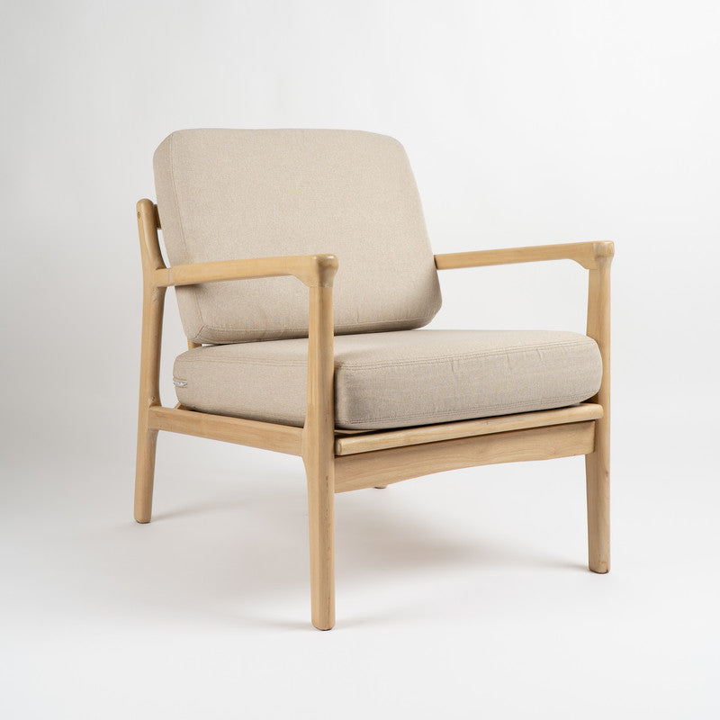 Linen Effect Accent Chair Beige