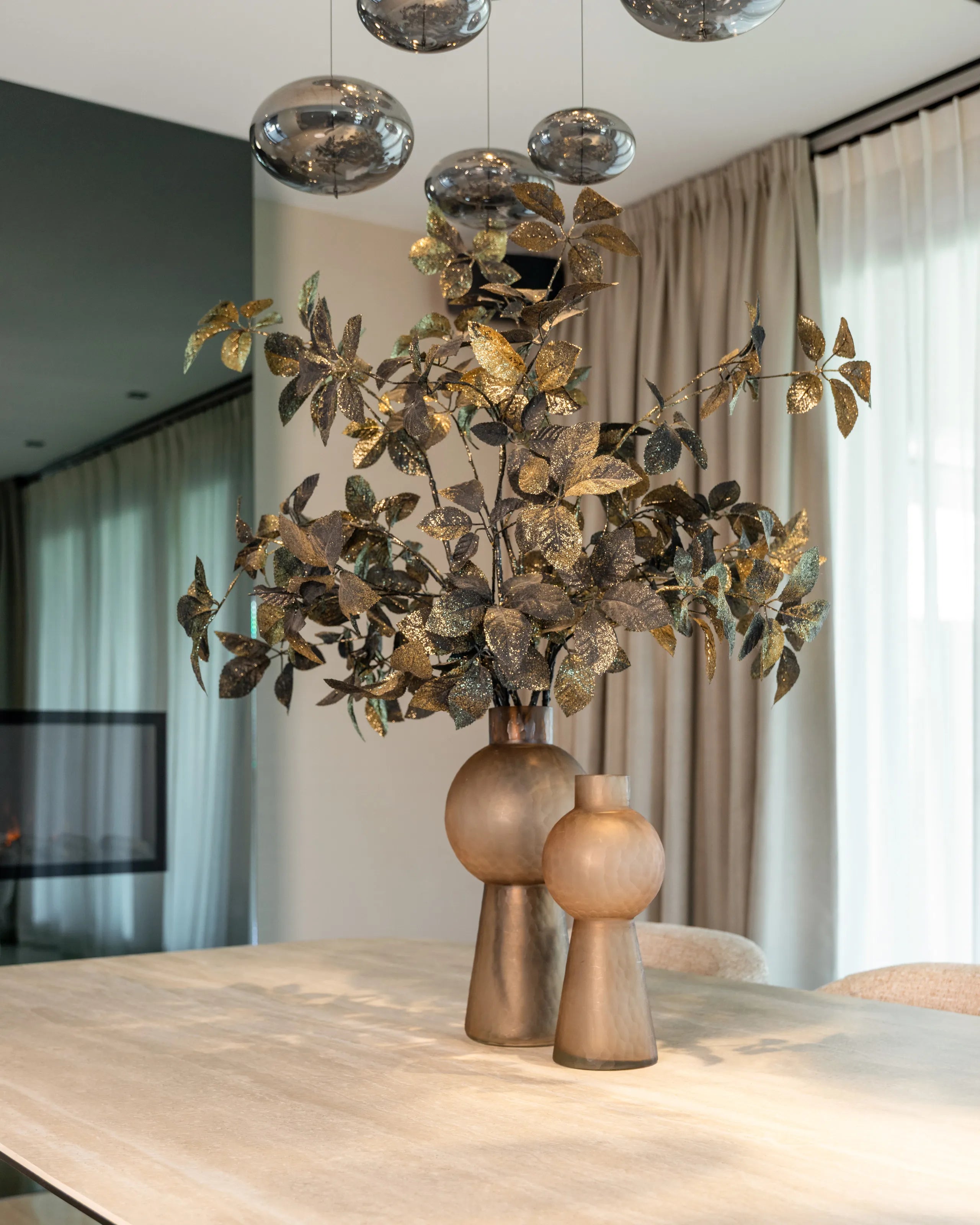 Richmond Interiors Maxfield Faux Travertine Dining Table 300cm