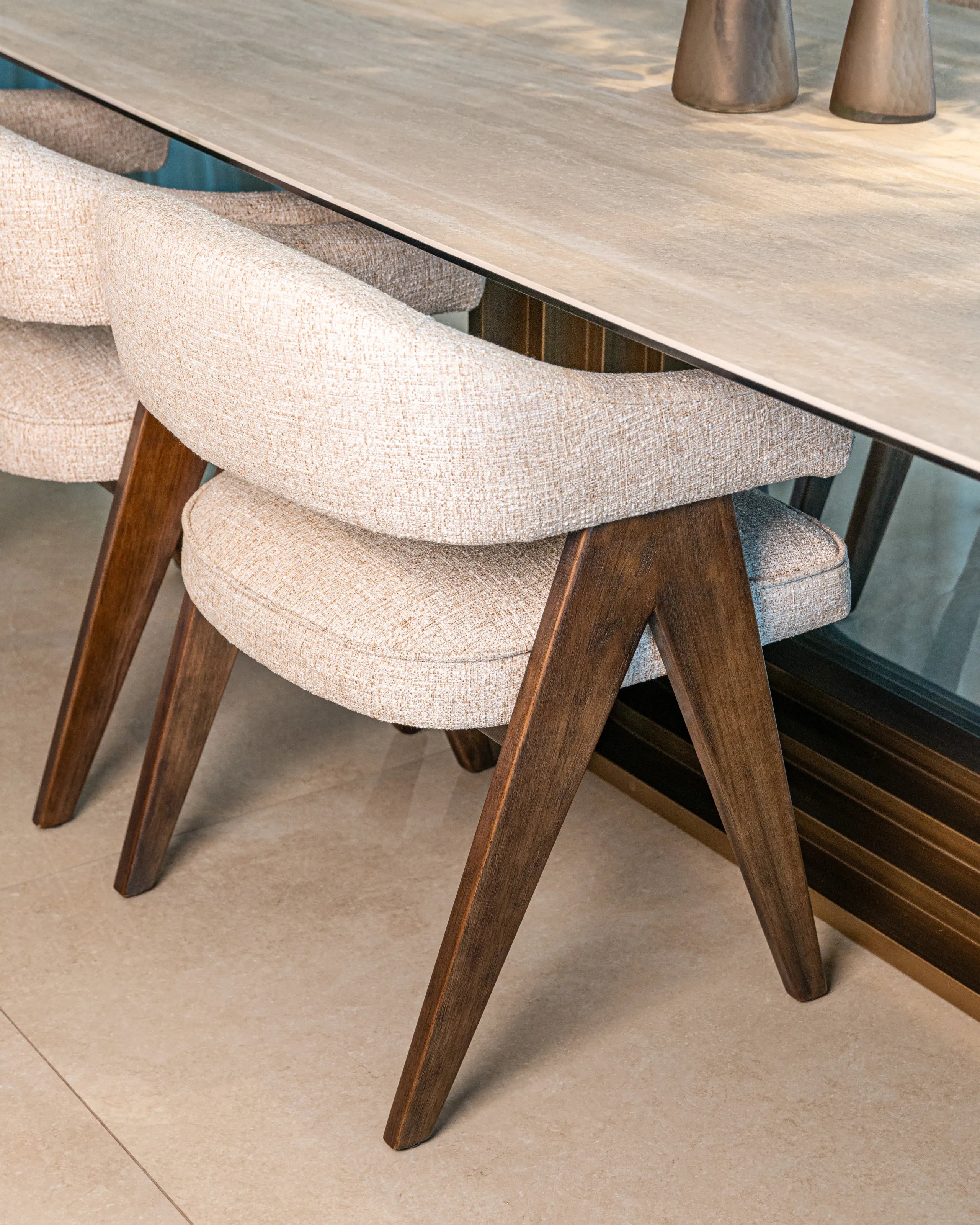 Richmond Interiors Mori Cream Tweed Dining Chair