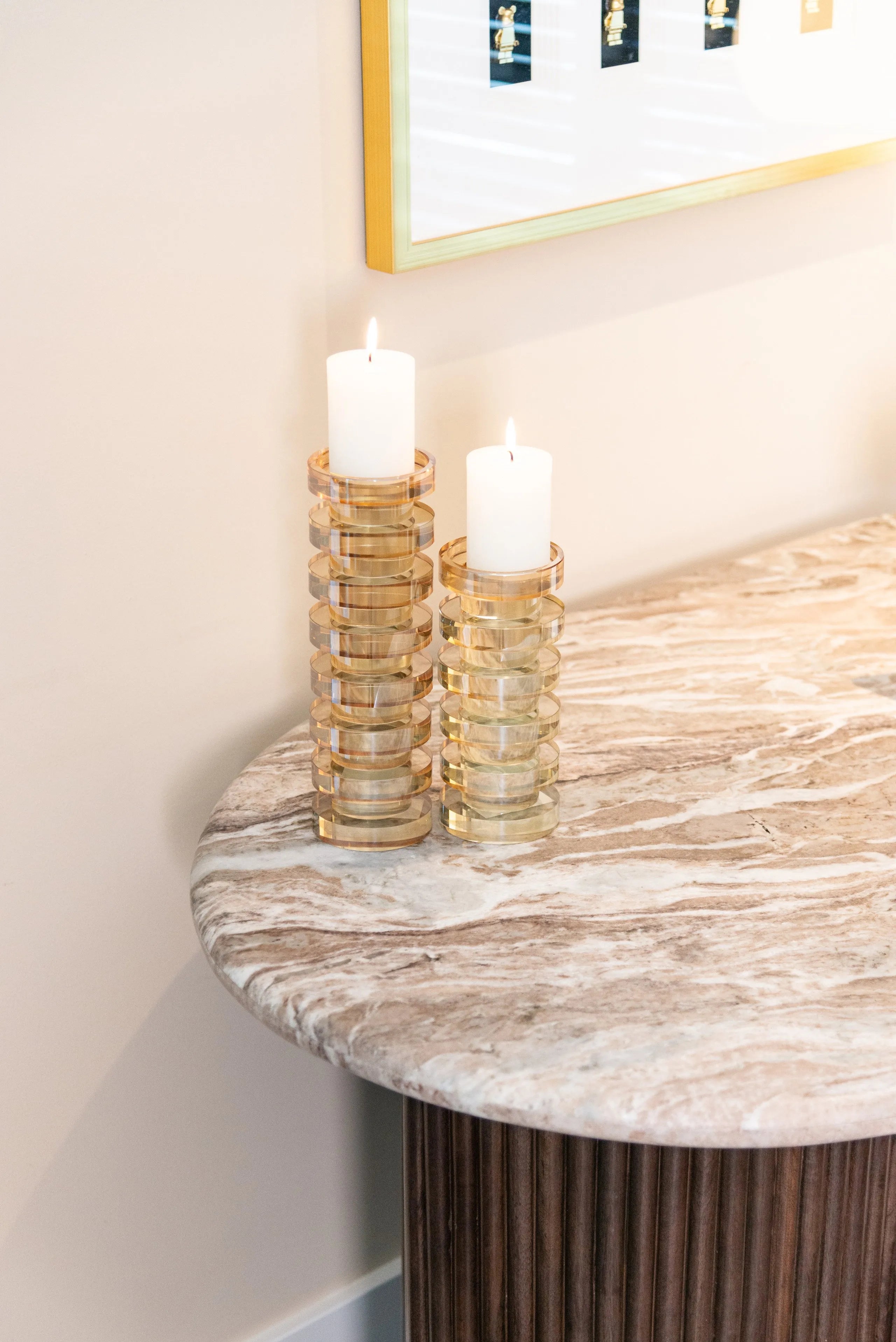 Richmond Interiors Rashford Brown Oak Wood & Marble Desk