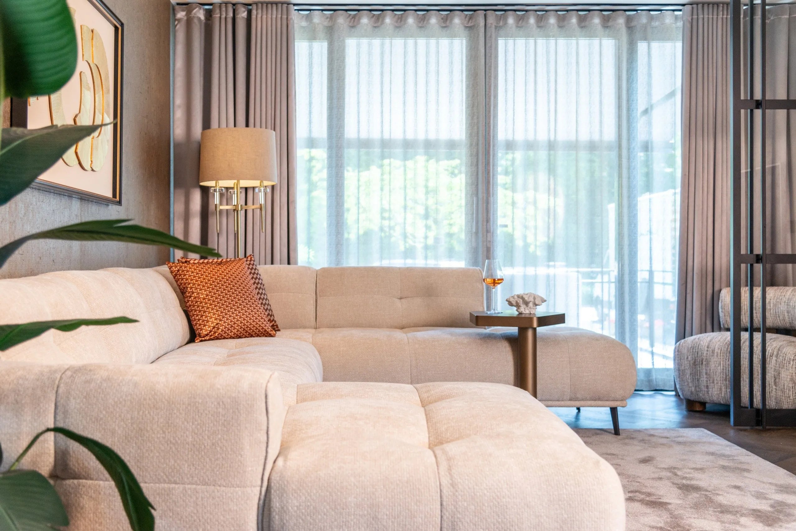 Richmond Interiors Josie Brushed Gold Floor Lamp