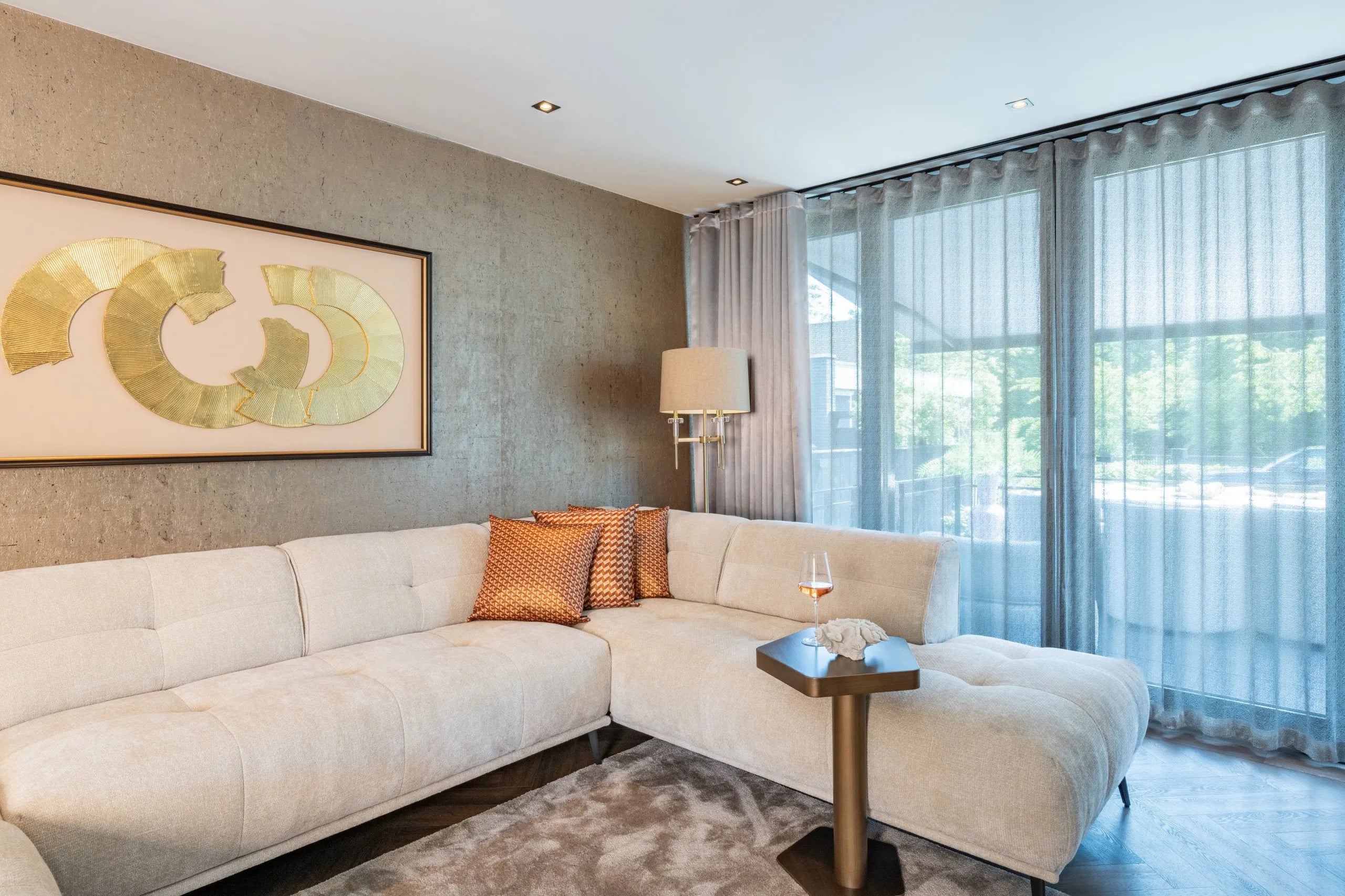 Richmond Interiors Josie Brushed Gold Floor Lamp