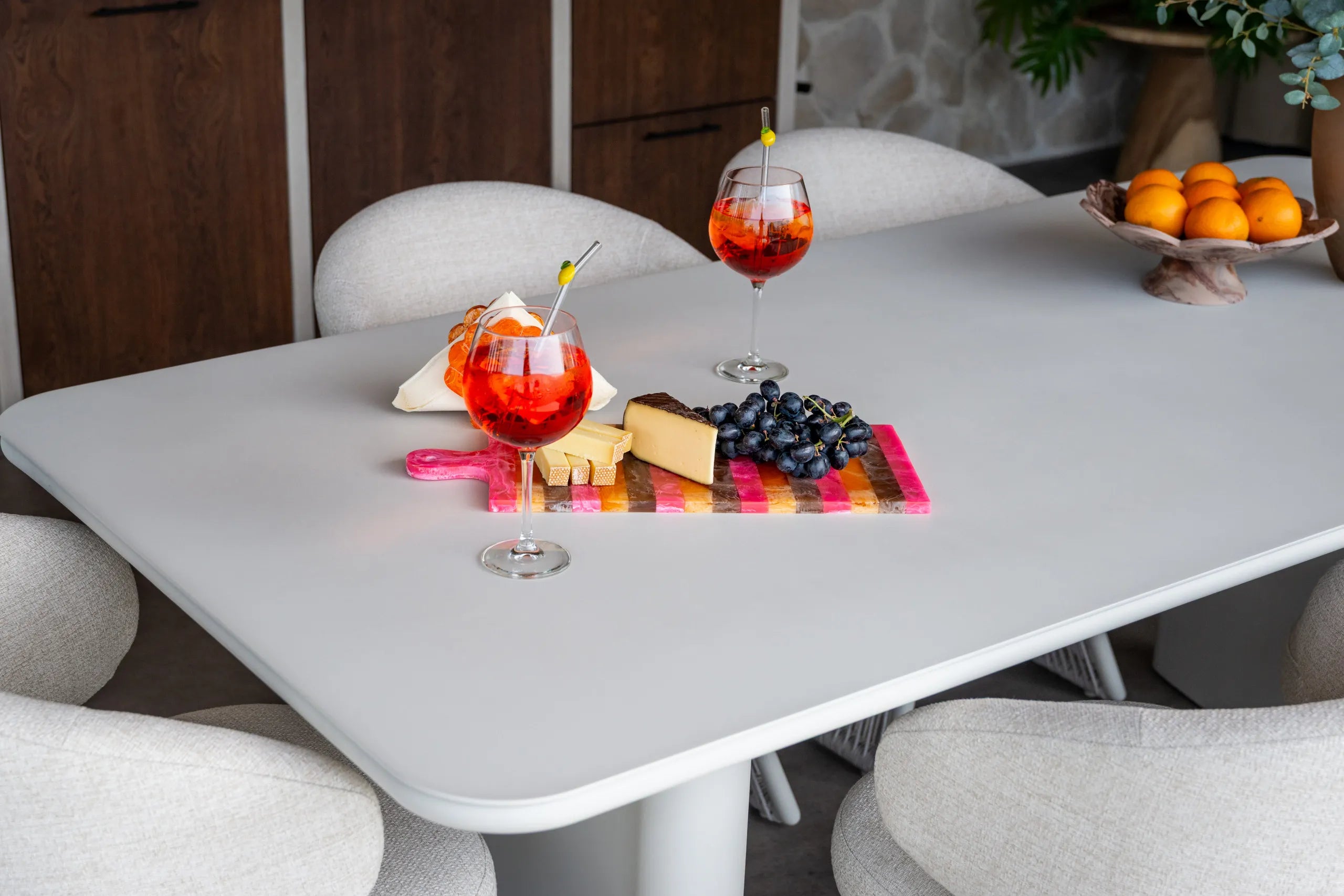 Richmond Interiors Cindy Pink/Orange Resin Serving Board Large