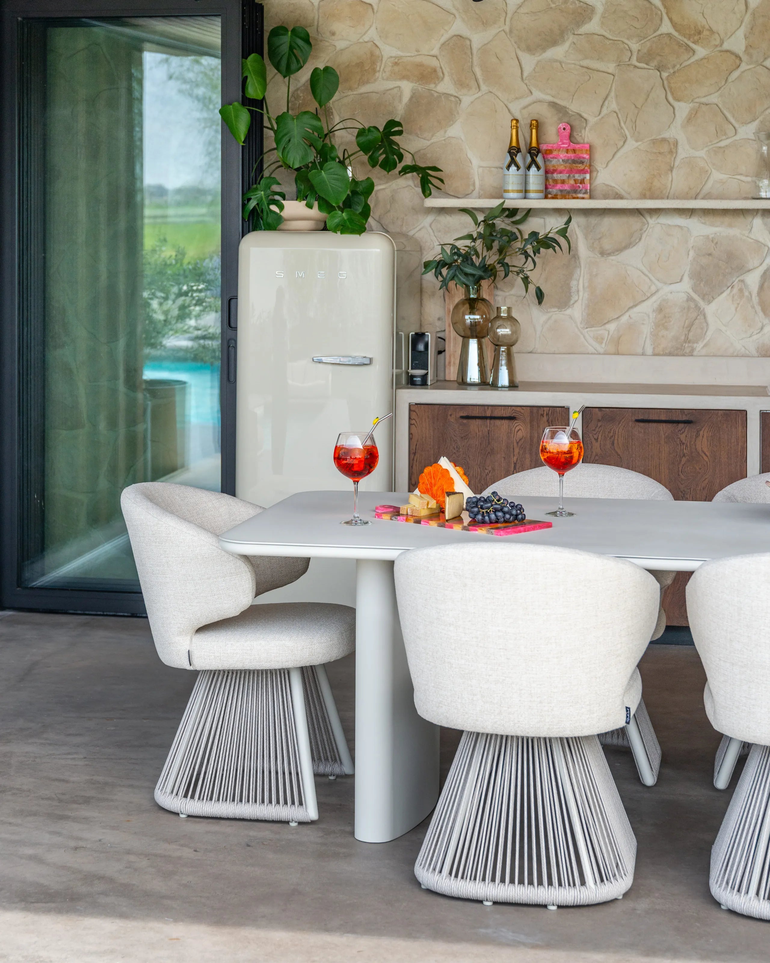 Richmond Interiors Senza Light Beige Outdoor Dining Table 220cm