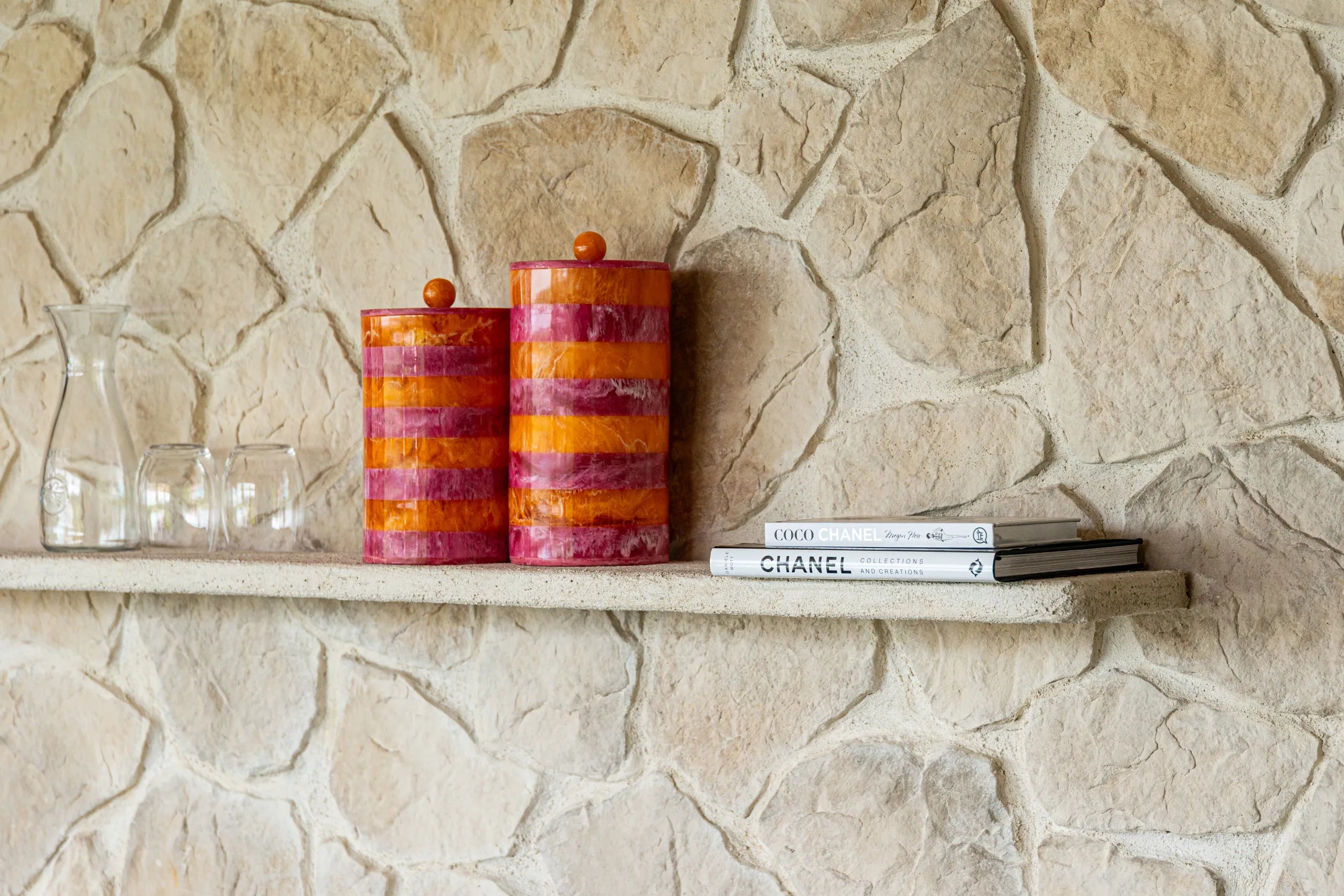 Richmond Interiors Lilybelle Pink/Orange Resin Storage Jar Small