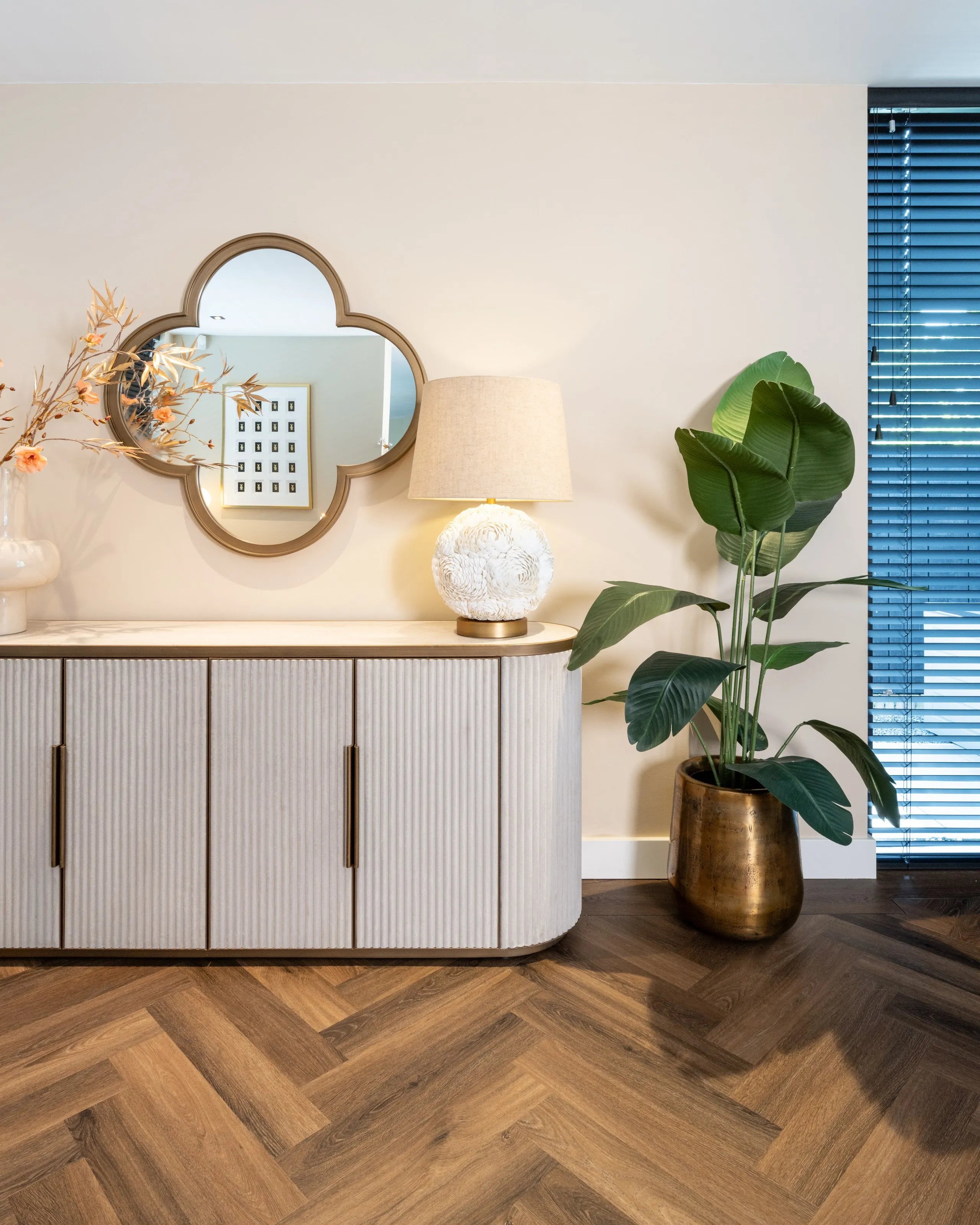Richmond Interiors Tivoli Gold & White Ceramic Sideboard