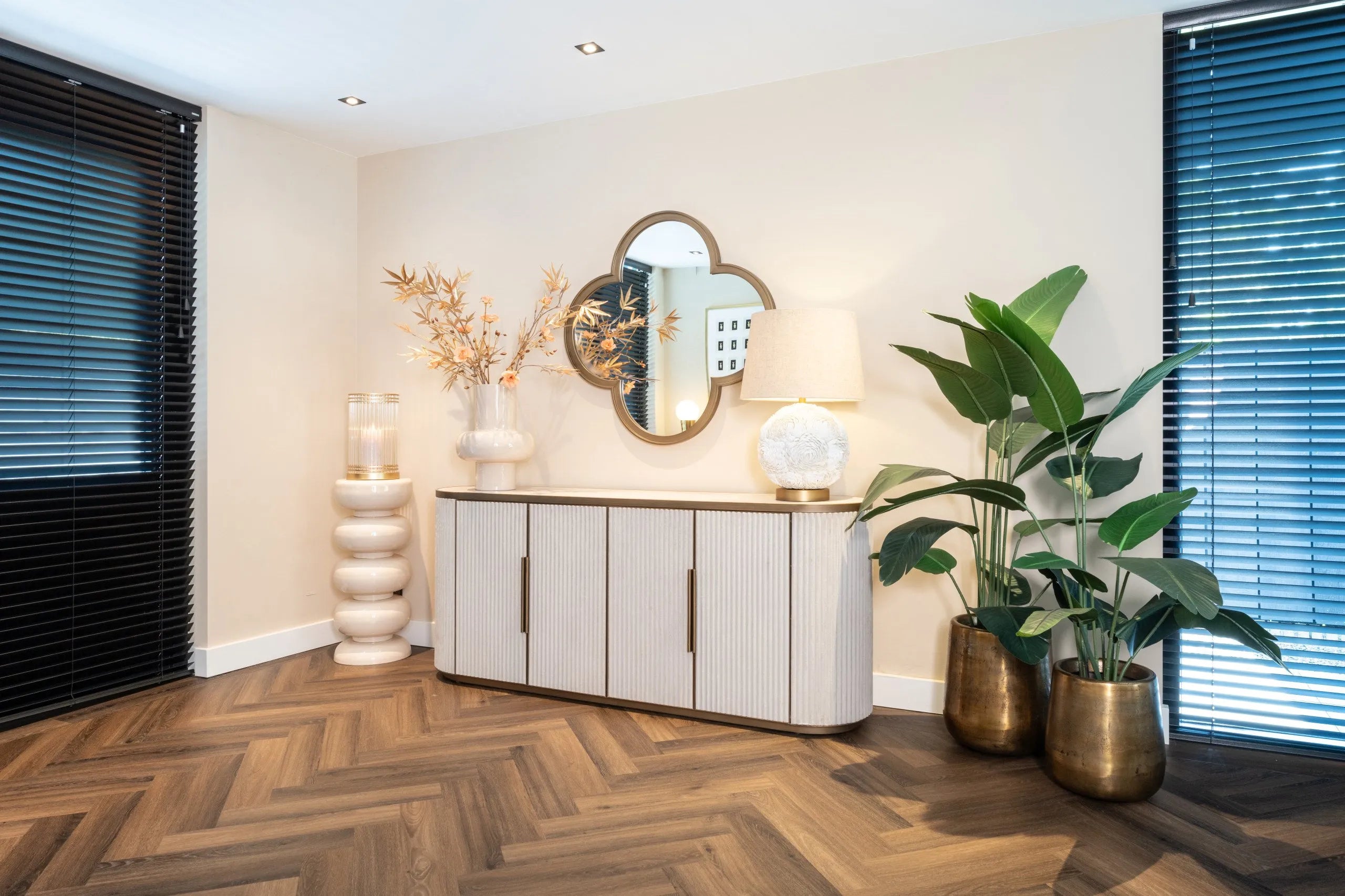 Richmond Interiors Tivoli Gold & White Ceramic Sideboard