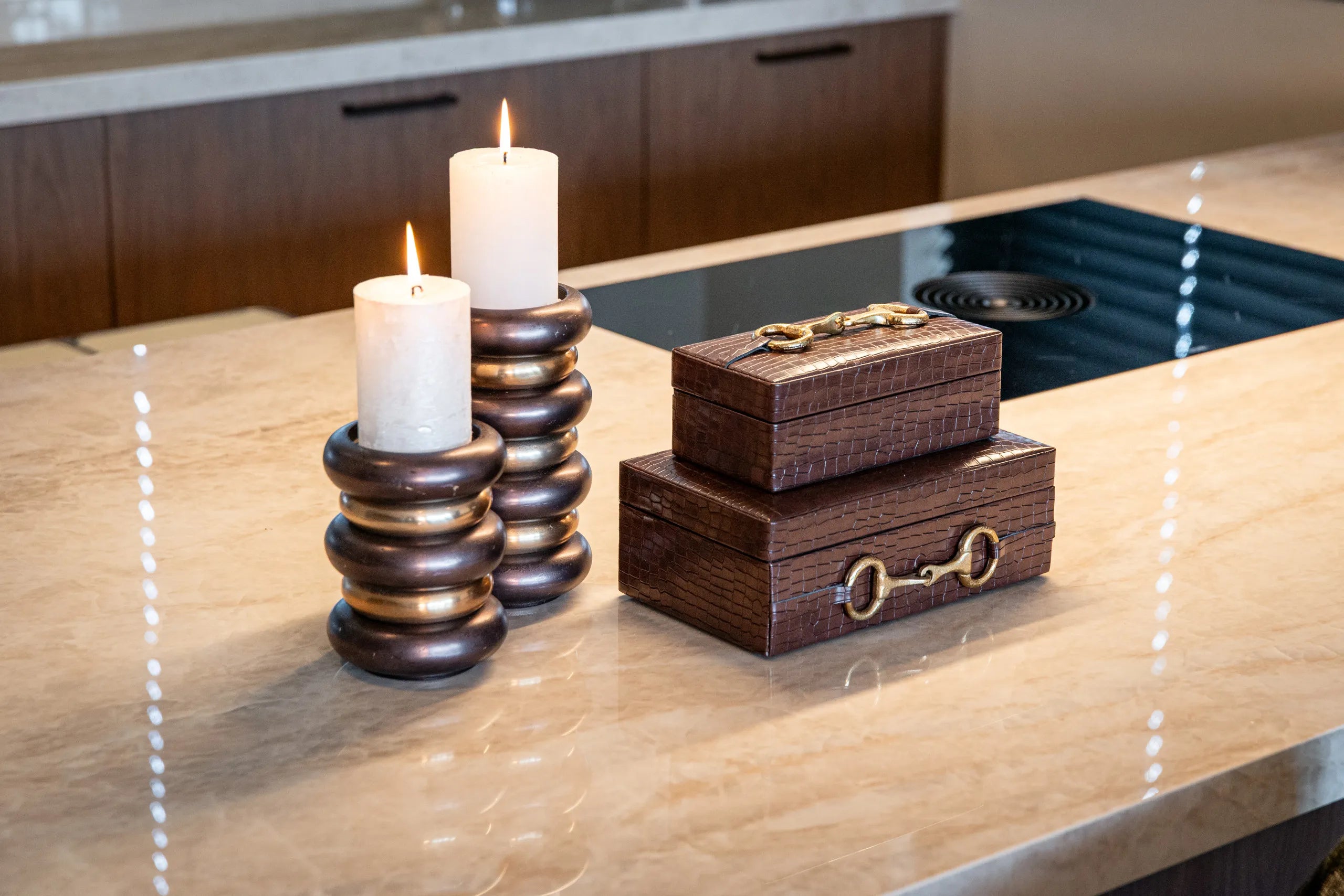 Richmond Interiors Rex Dark Brown Faux Leather Storage Box Large