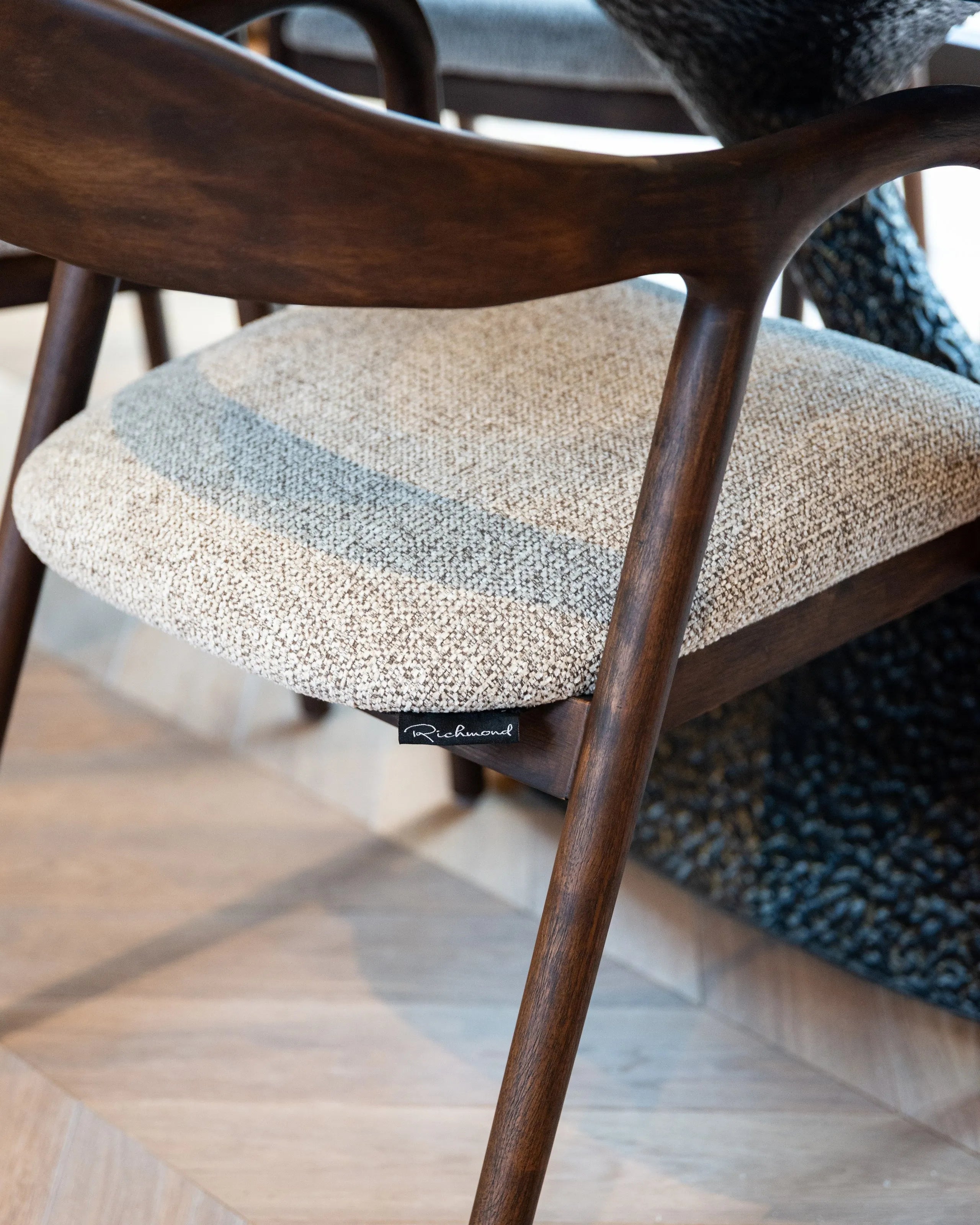 Richmond Interiors Mihara Mocca Brown Cuurved Dining Chair