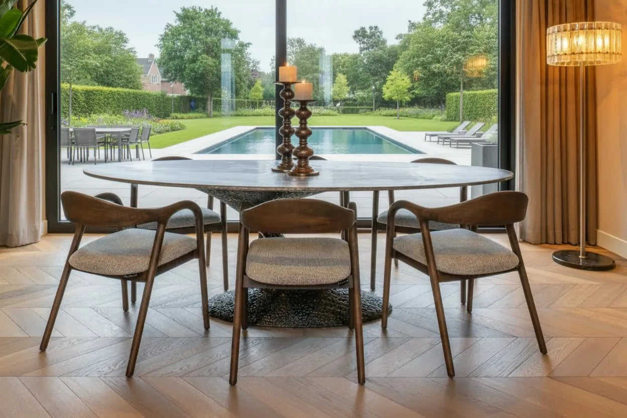 Richmond Interiors Mihara Mocca Brown Cuurved Dining Chair