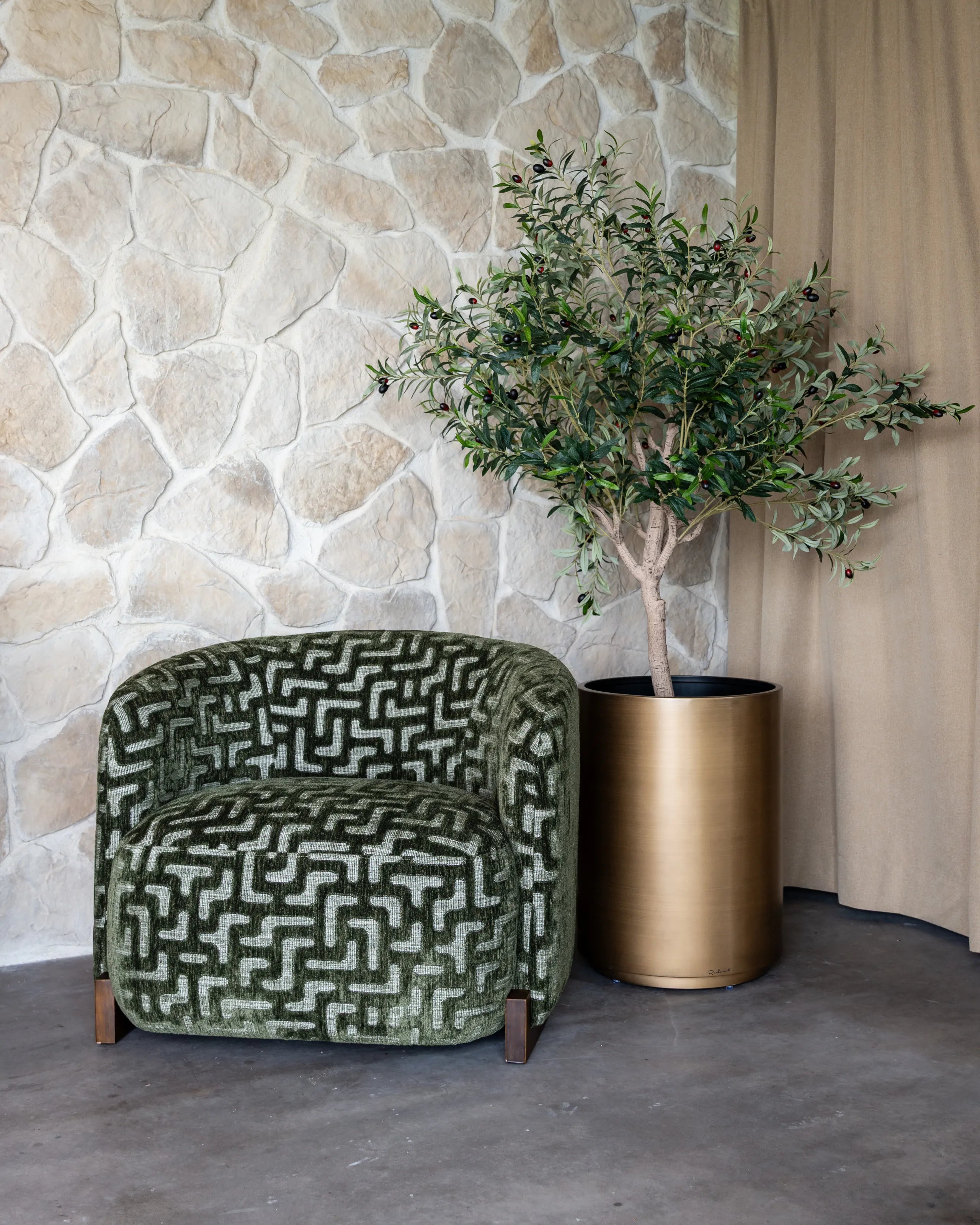 Richmond Interiors Hannah Moss Labyrinth Chenille Armchair