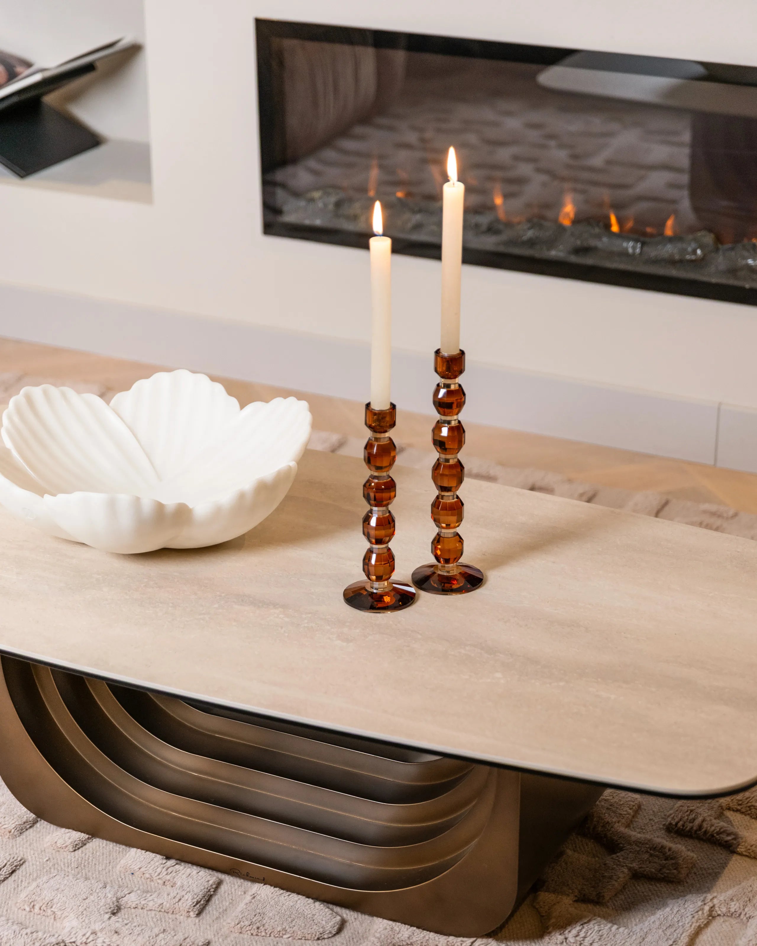 Richmond Interiors Maxfield Faux Travertine Coffee Table