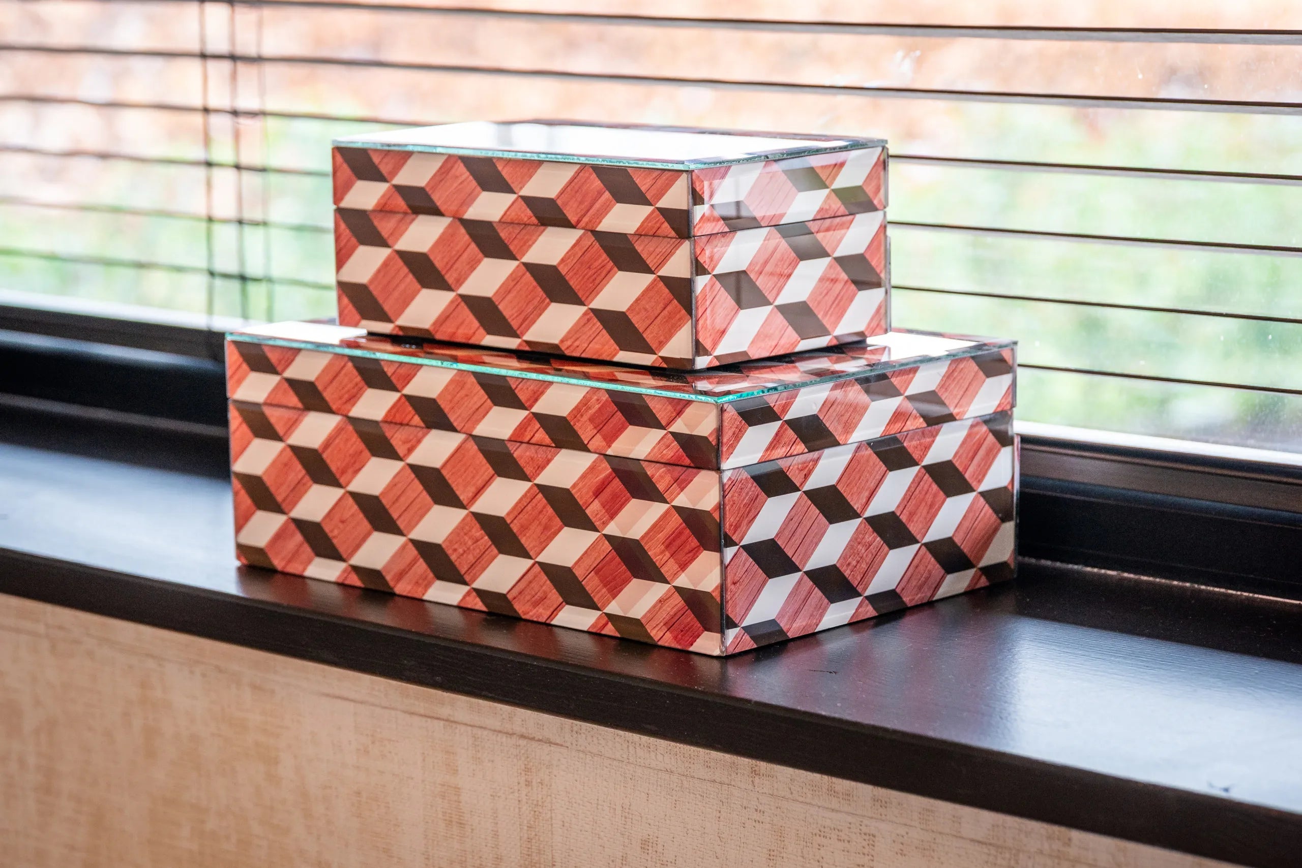 Richmond Interiors Chady Red Glass Storage Box | Small