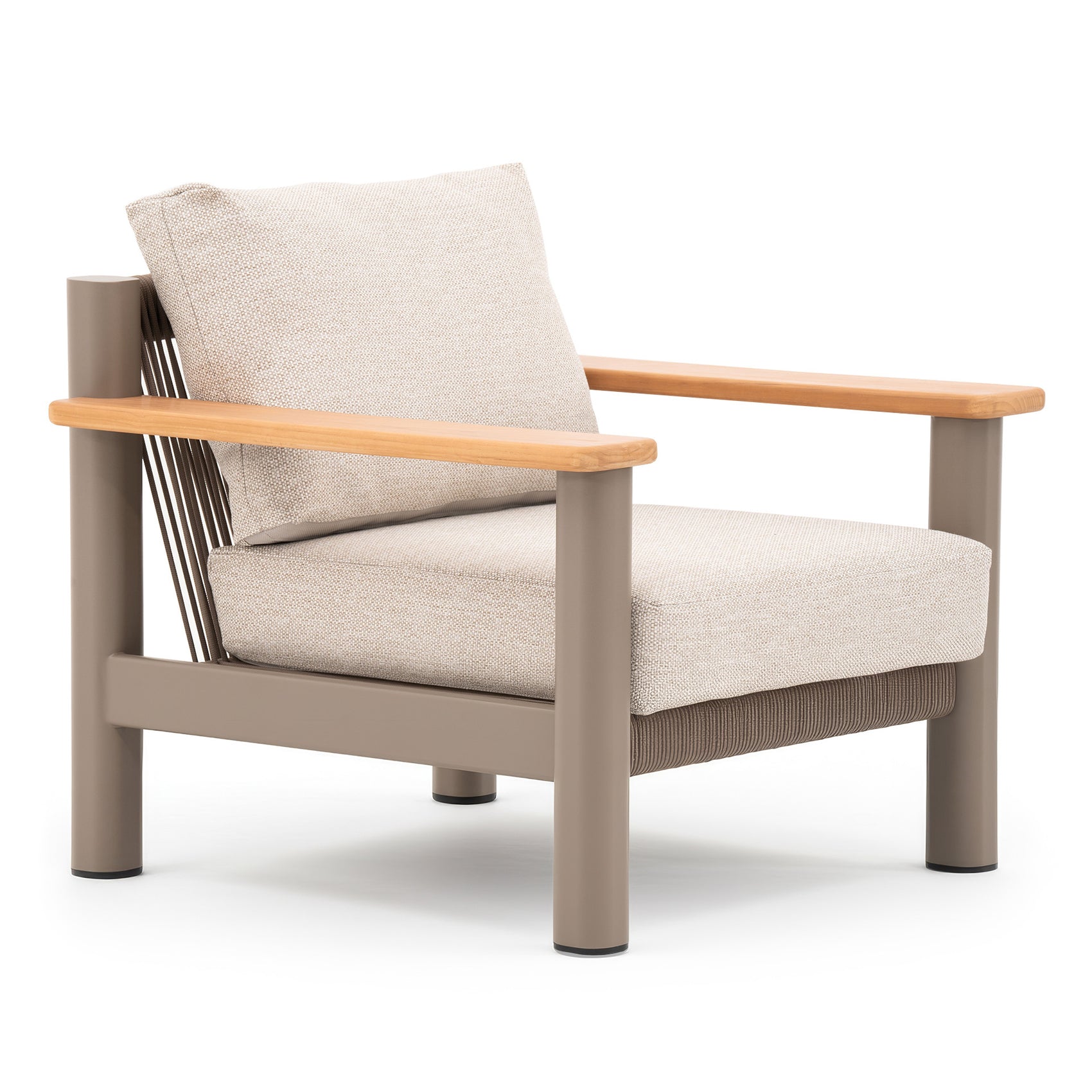 Sicily Armchair - Café Frame-Latte Cushion