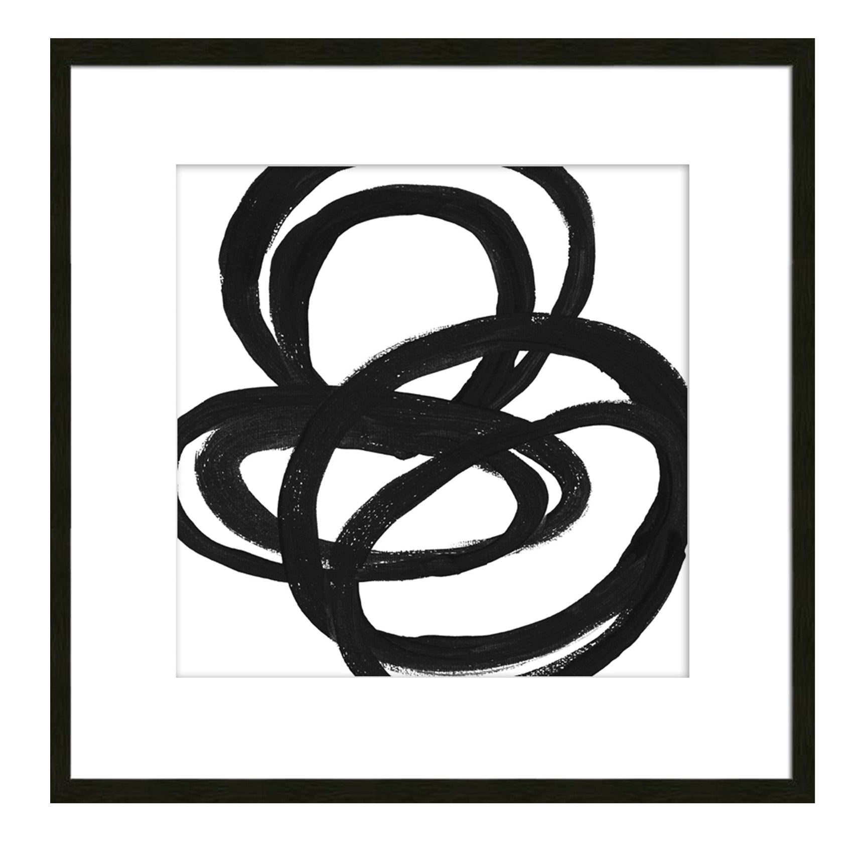 Coils II Framed Abstract Black & White Wall Art Print