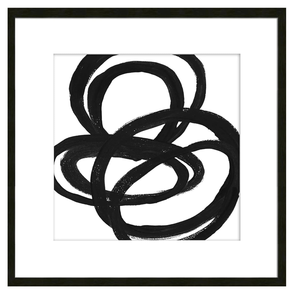 Coils II Framed Abstract Black & White Wall Art Print
