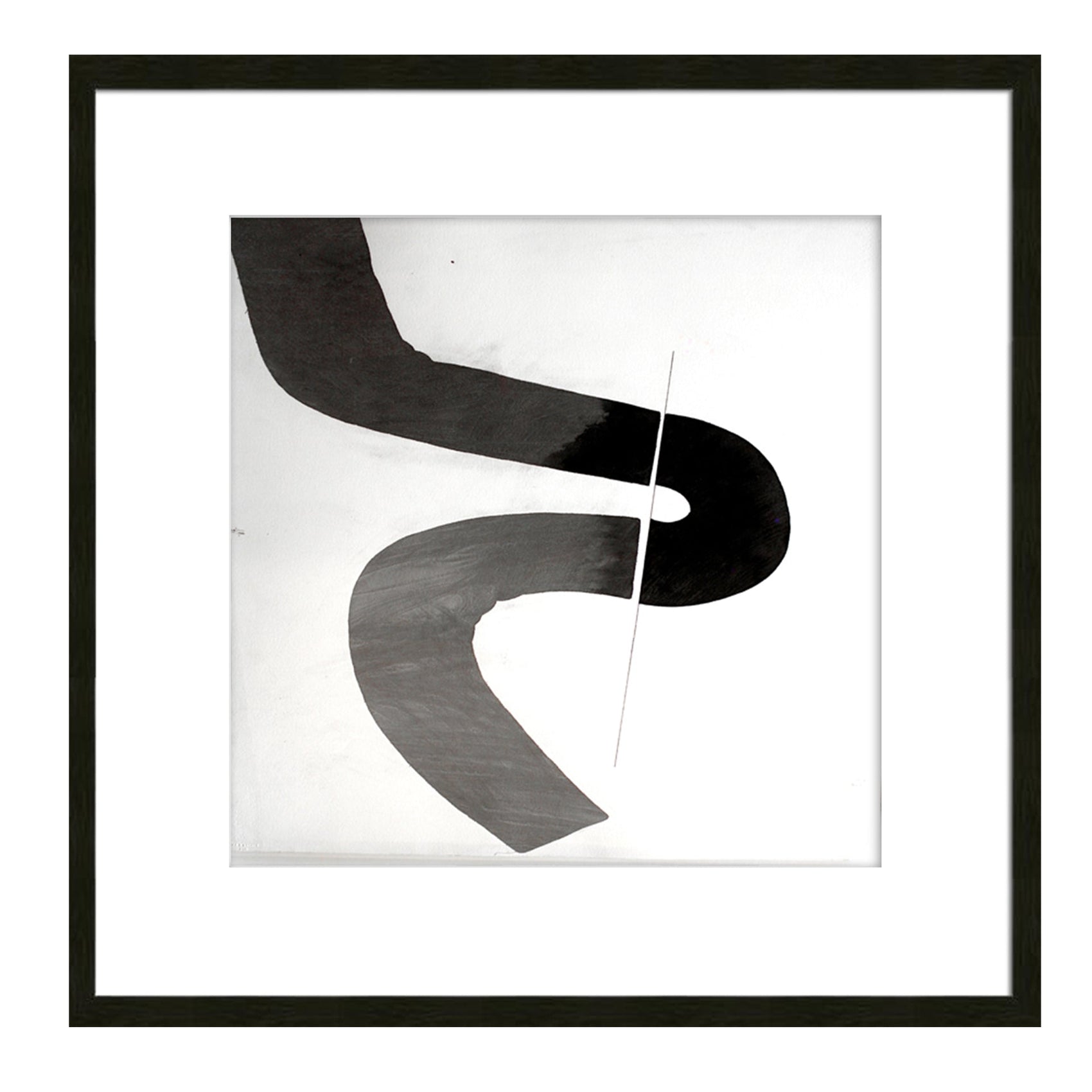 Journey I Framed Abstract Black & White Wall Art Print