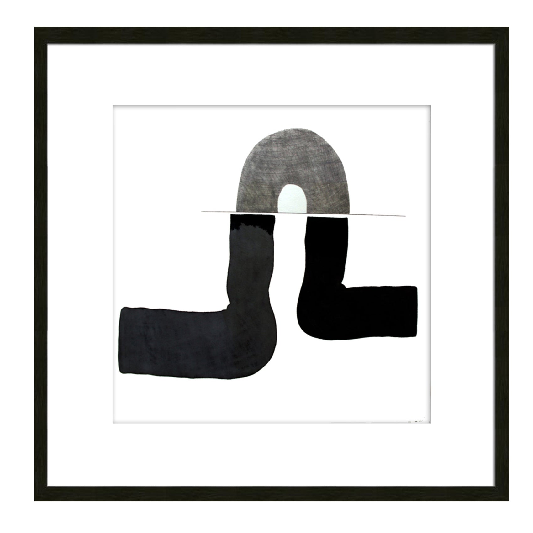 Journey III Framed Abstract Black & White Wall Art Print