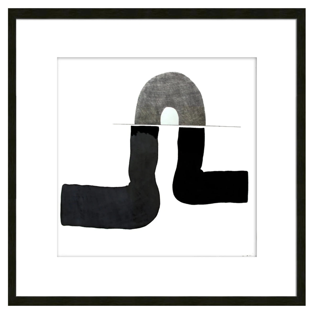 Journey III Framed Abstract Black & White Wall Art Print
