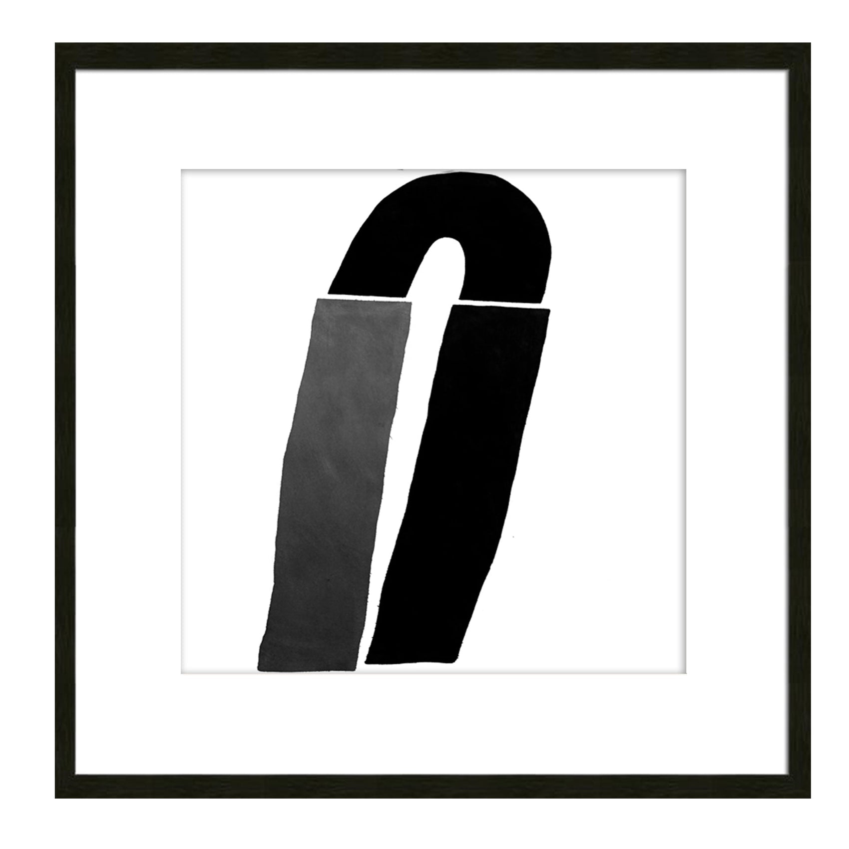 Journey V Framed Abstract Black & White Wall Art Print