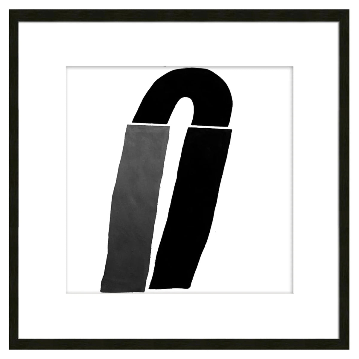 Journey V Framed Abstract Black & White Wall Art Print