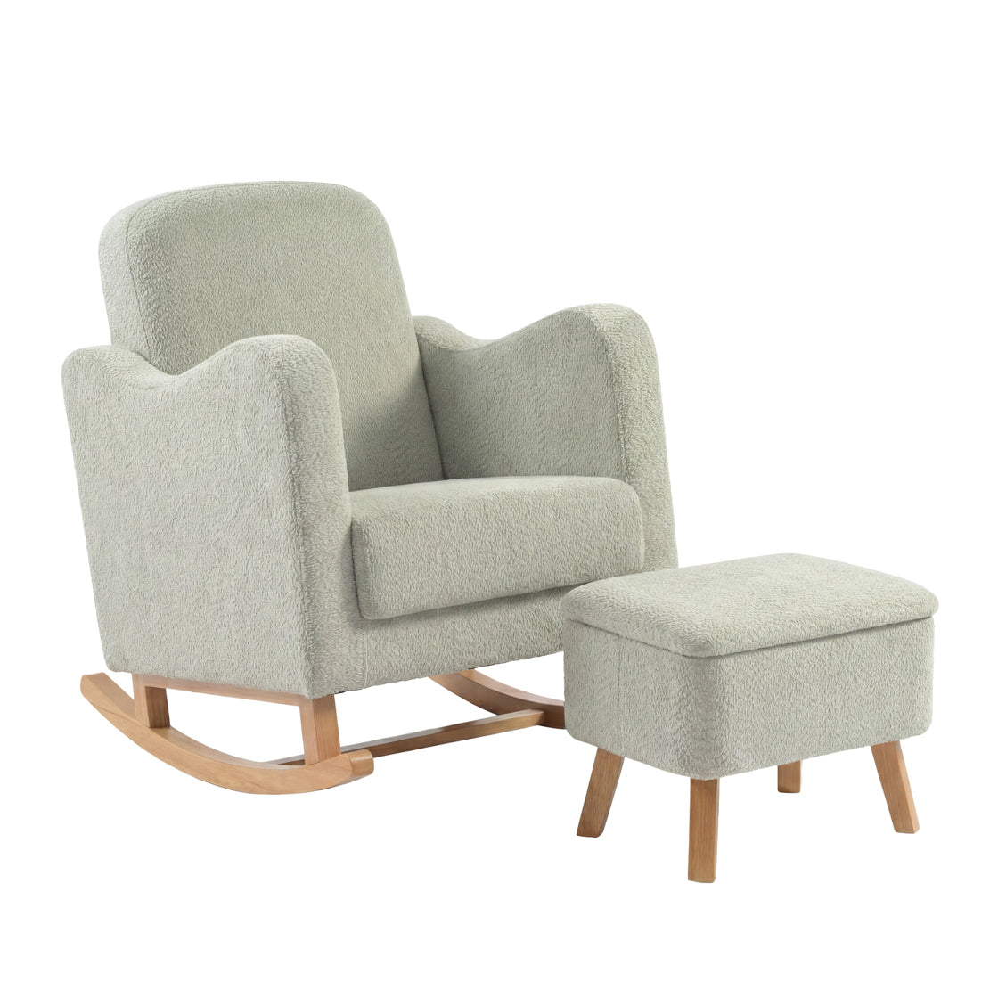 Soother Nursing Chair and Stool Sage Boucle