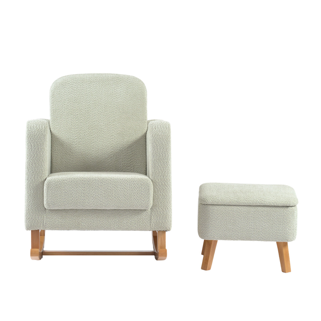Soother Nursing Chair and Stool Sage Boucle