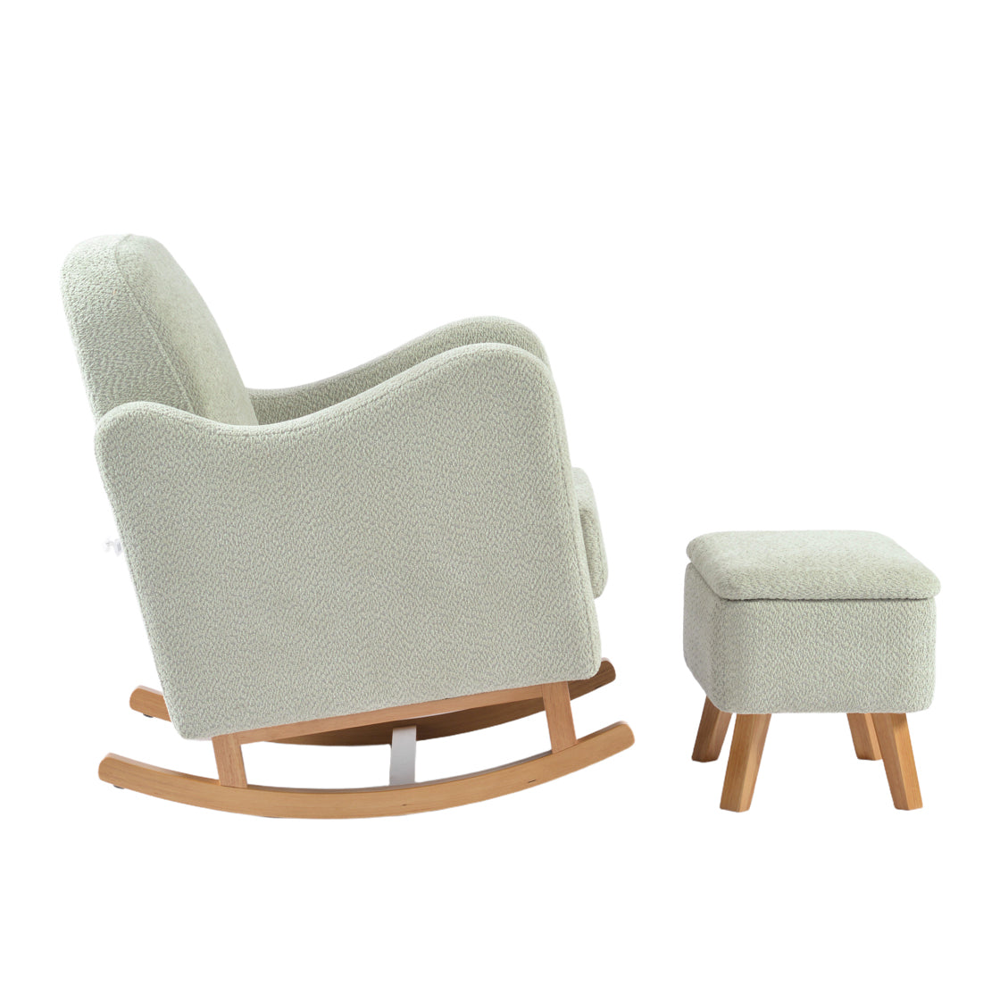 Soother Nursing Chair and Stool Sage Boucle