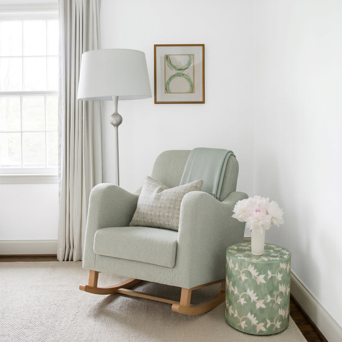 Soother Nursing Chair Sage Boucle