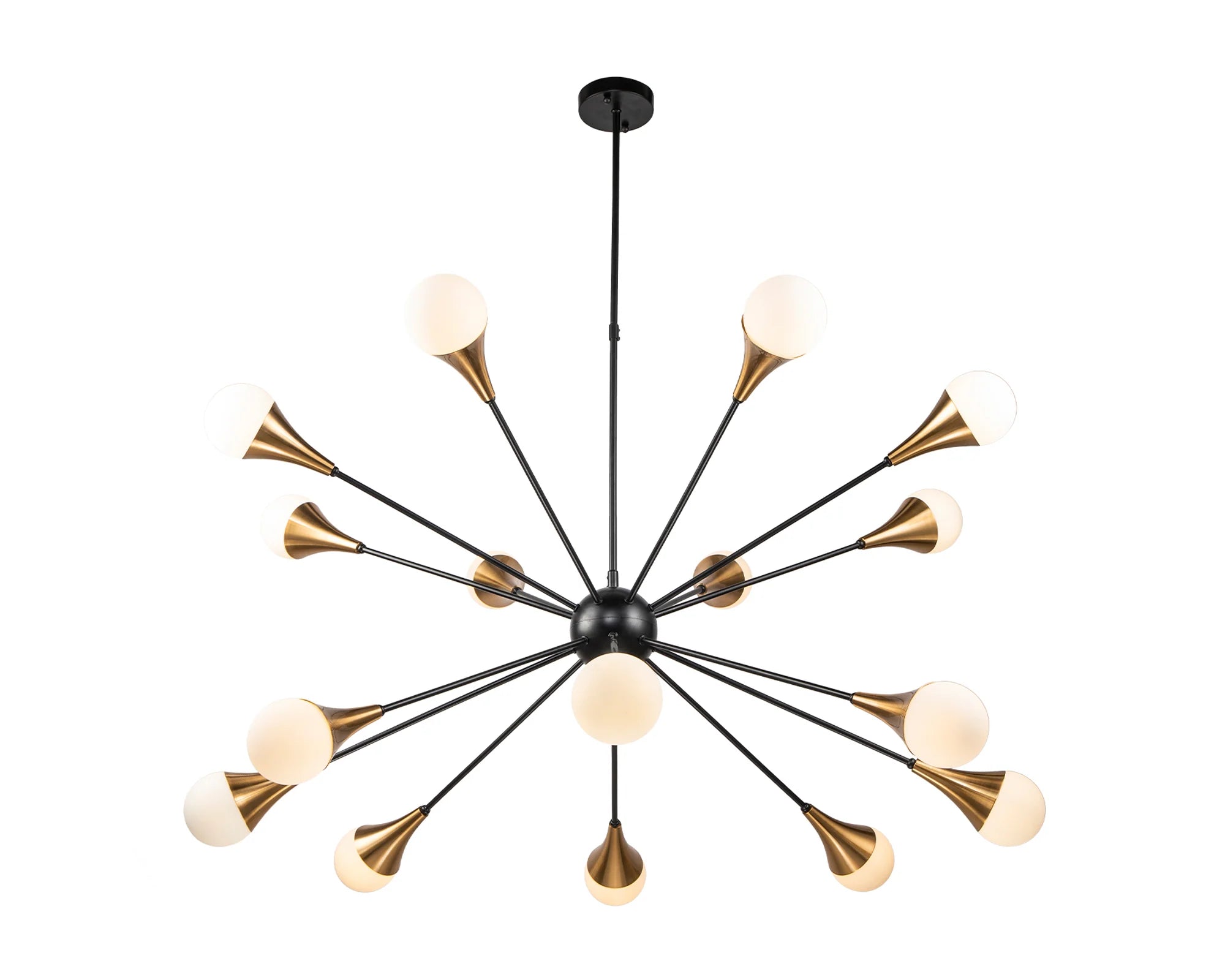 Gamma Black & Antique Brass Pendant Light