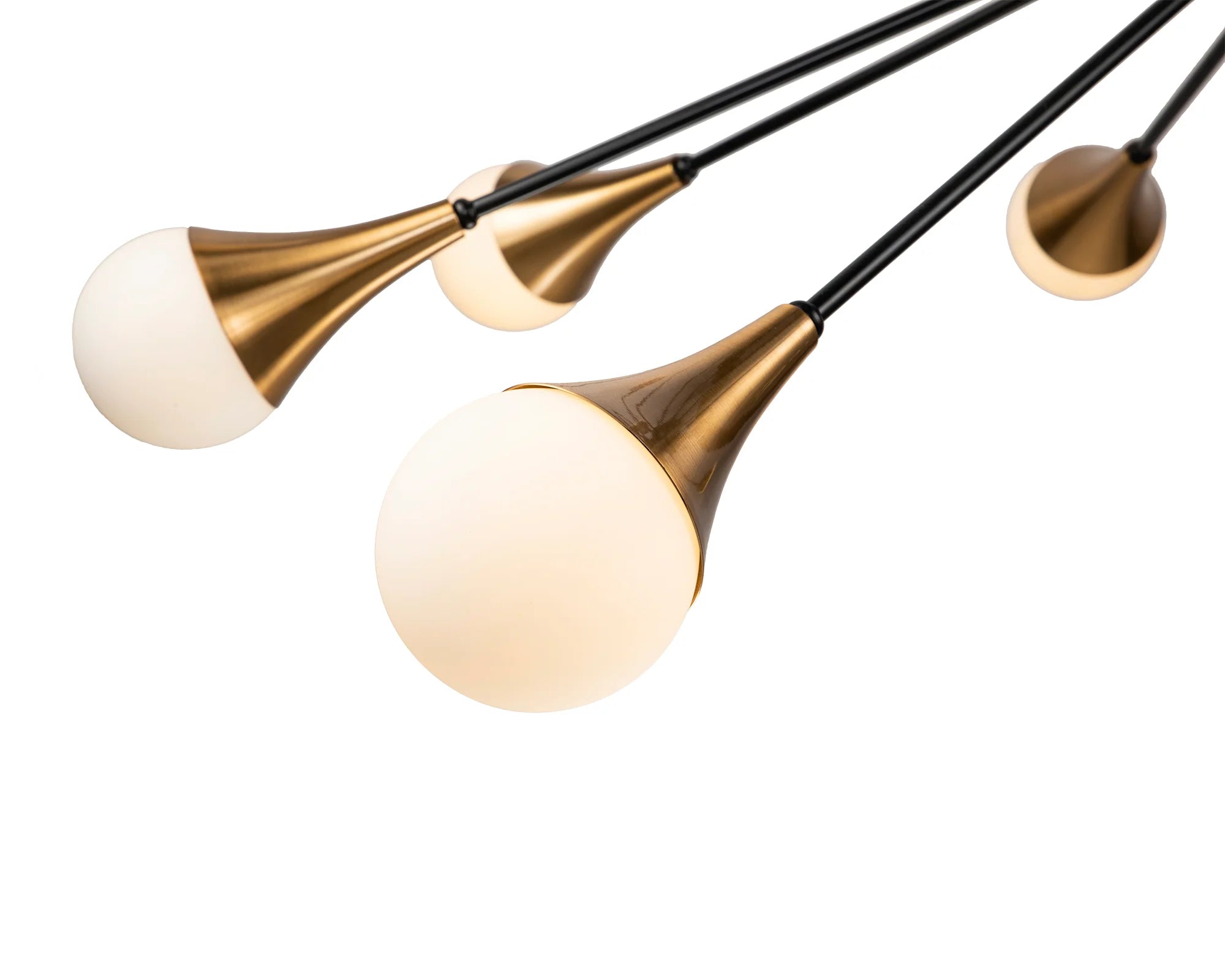 Gamma Black & Antique Brass Pendant Light