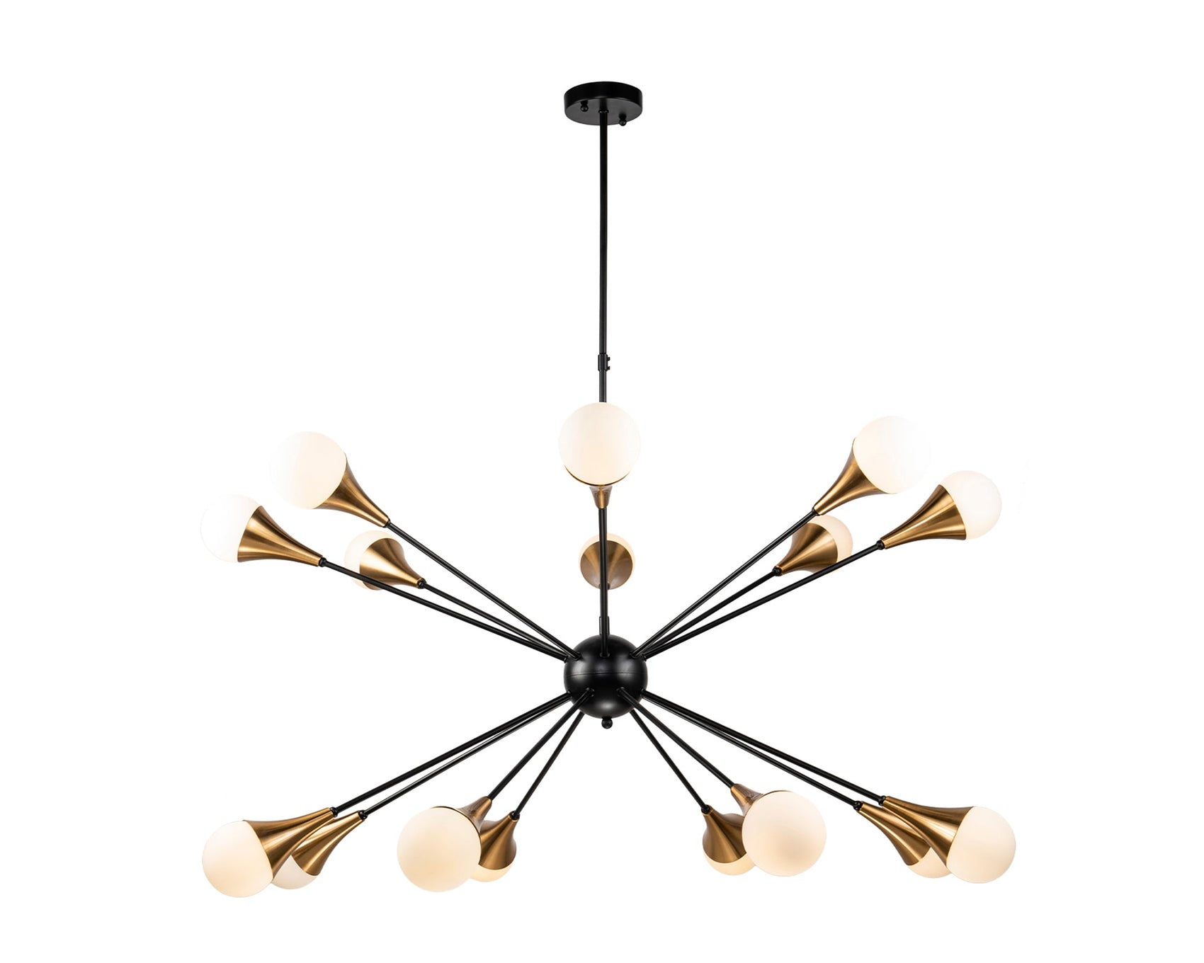 Gamma Black & Antique Brass Pendant Light