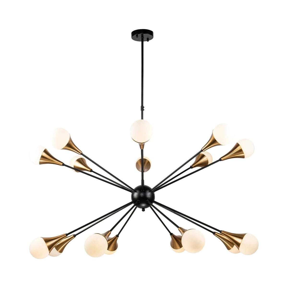 Gamma Black & Antique Brass Pendant Light