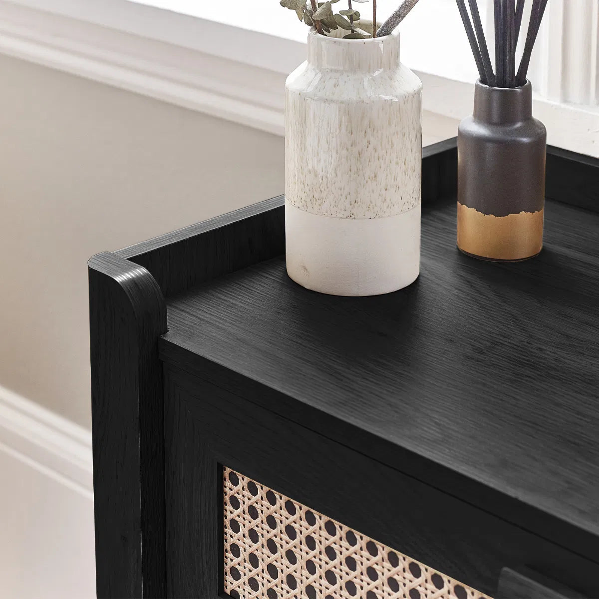 Asbury Wood Chest of Drawers | 5 Drawers - Black Ash