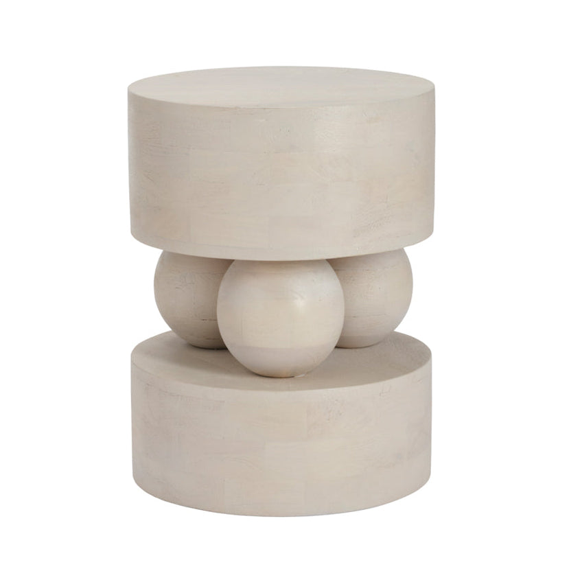 Sachi White Mango Wood Side Table