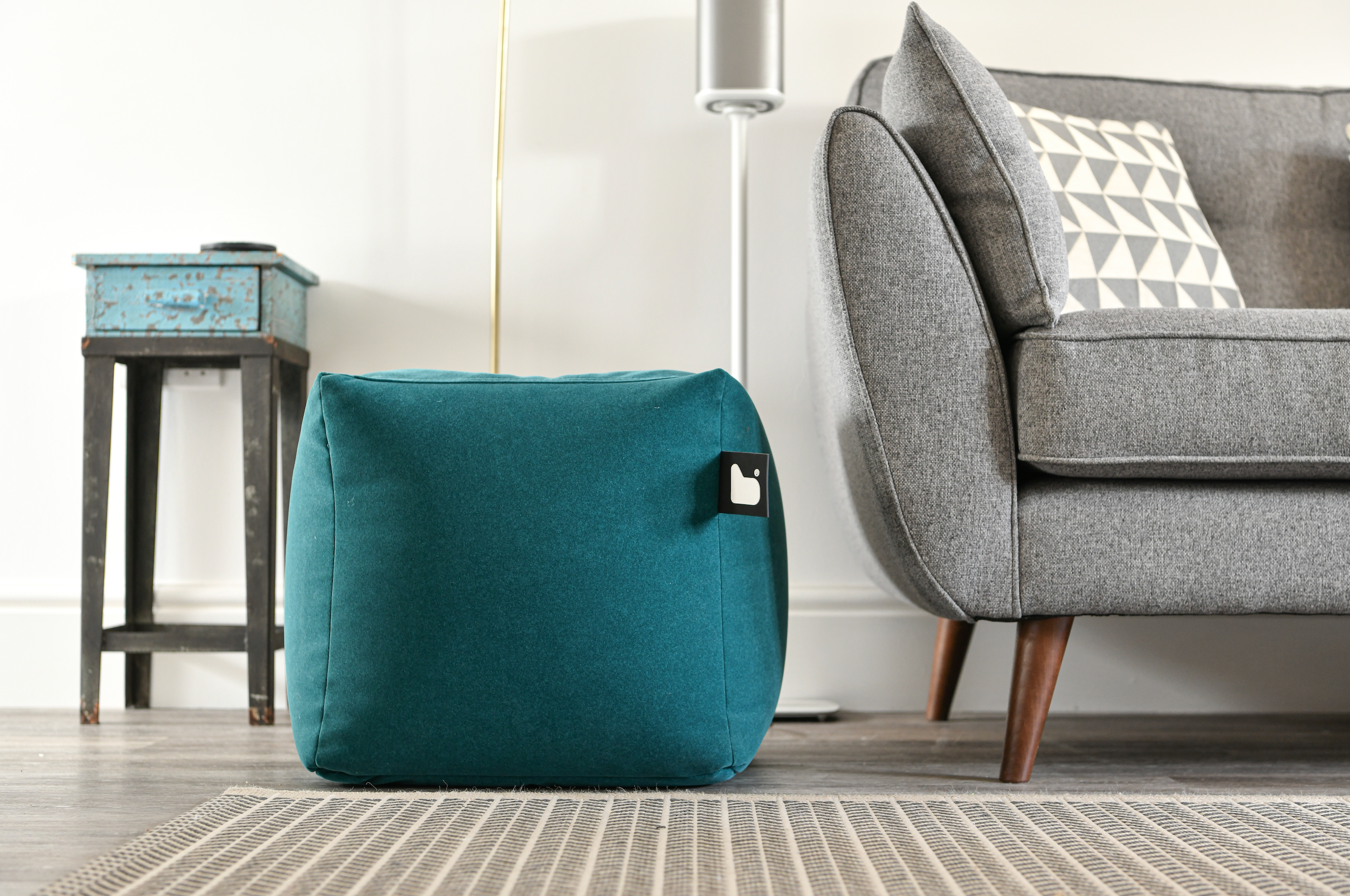 Extreme Lounging B-Box Teal Brushed Suede Pouffe
