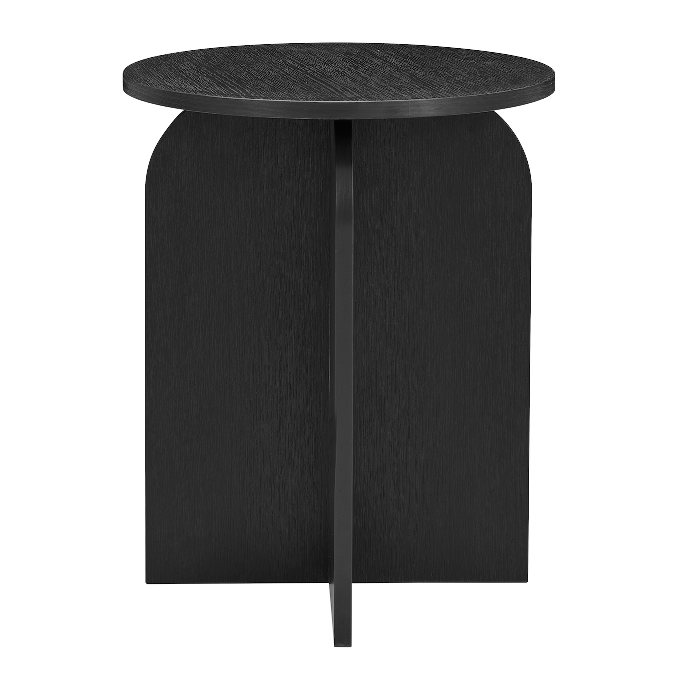 Arco Black Wood Round Side Table