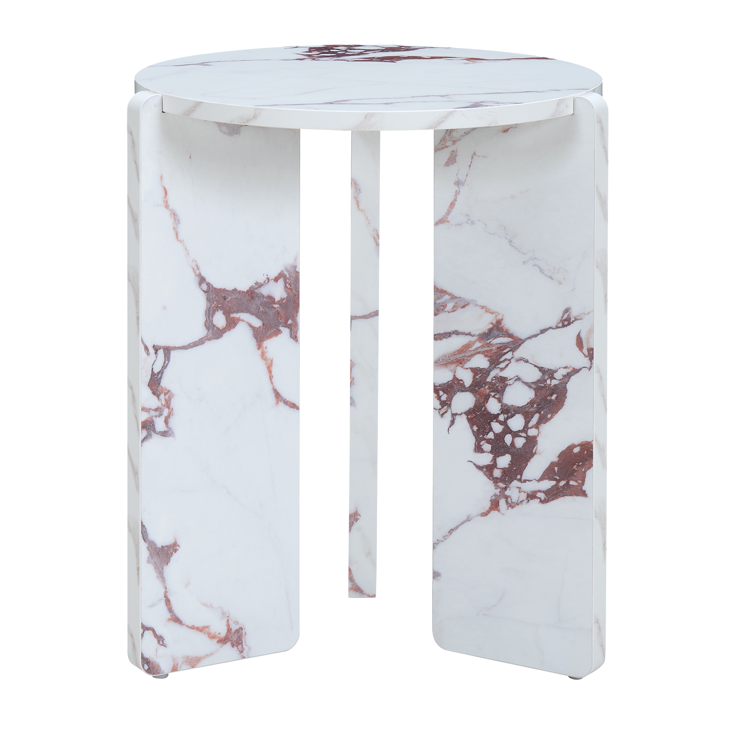 Halo White Marble Effect Side Table