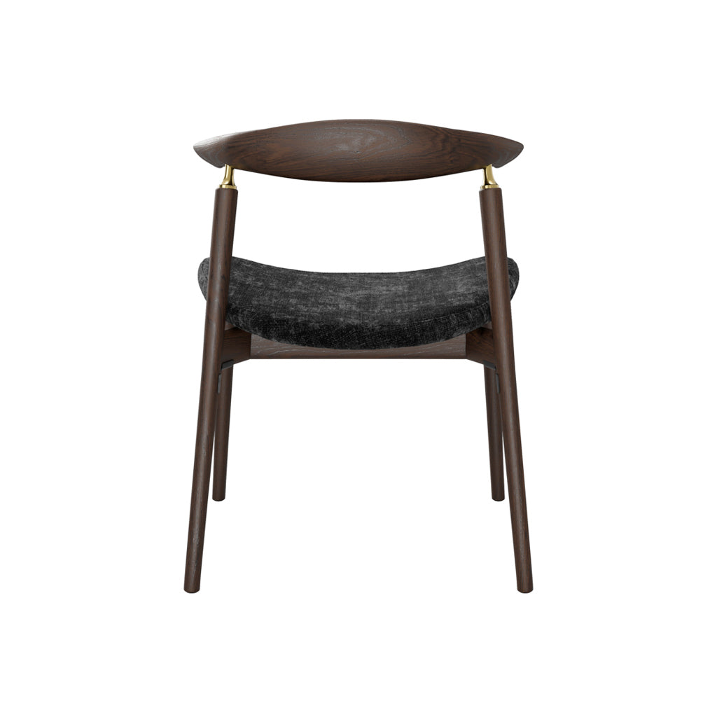 Set of 2 Seine Chocolate Velvet Tweed Dining Chairs