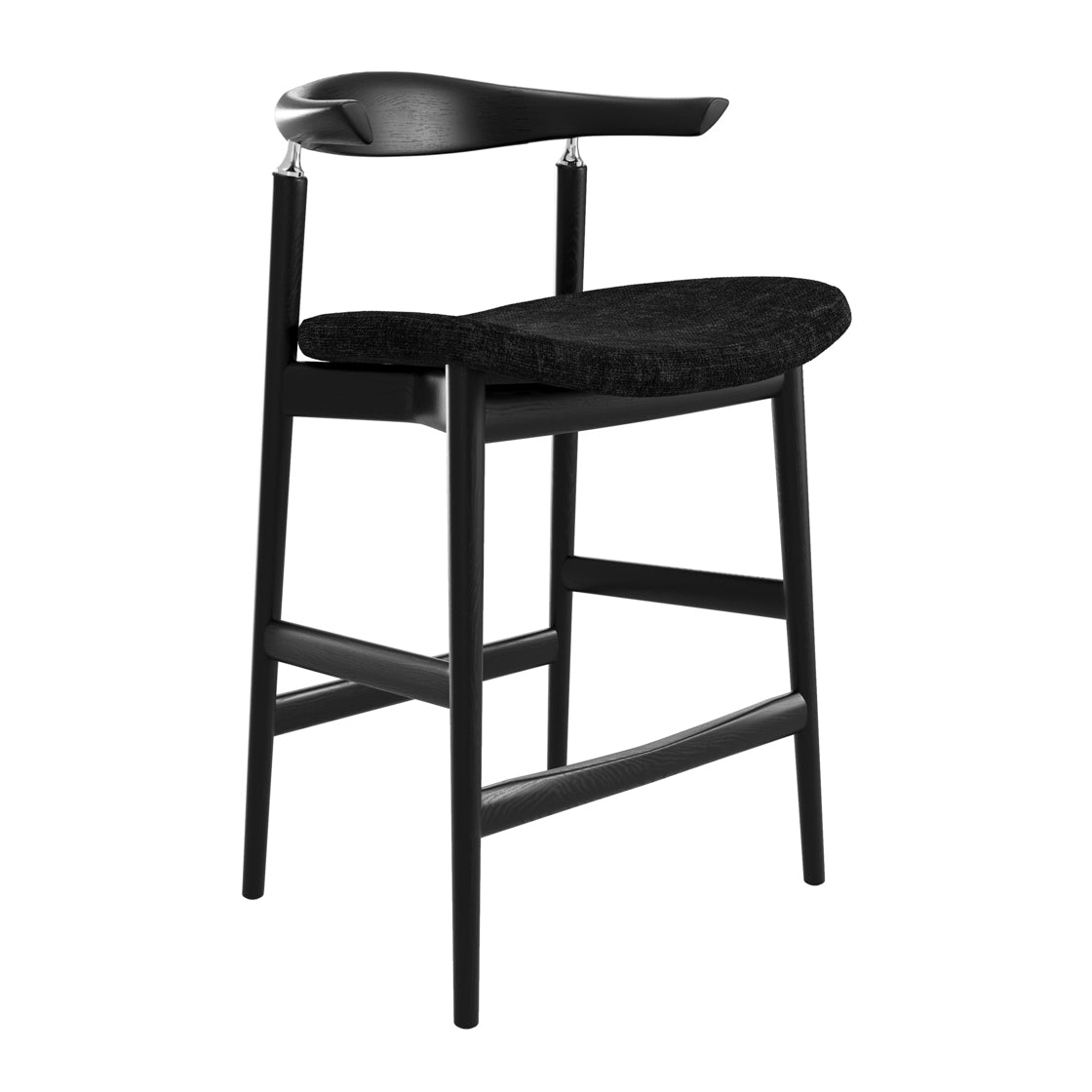 Seine Black Velvet Tweed Counter Stool